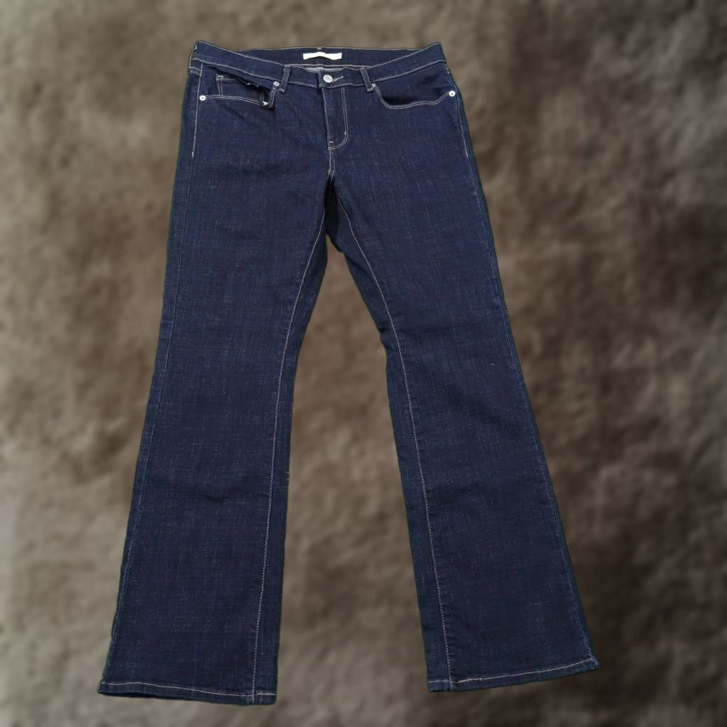 Levi's Levis Jeans Womens 12 Bootcut Denim Blue Dark Wash Stretch 33x29.5 -O2 Size 34" / US 12 / IT 48 - 1 Thumbnail