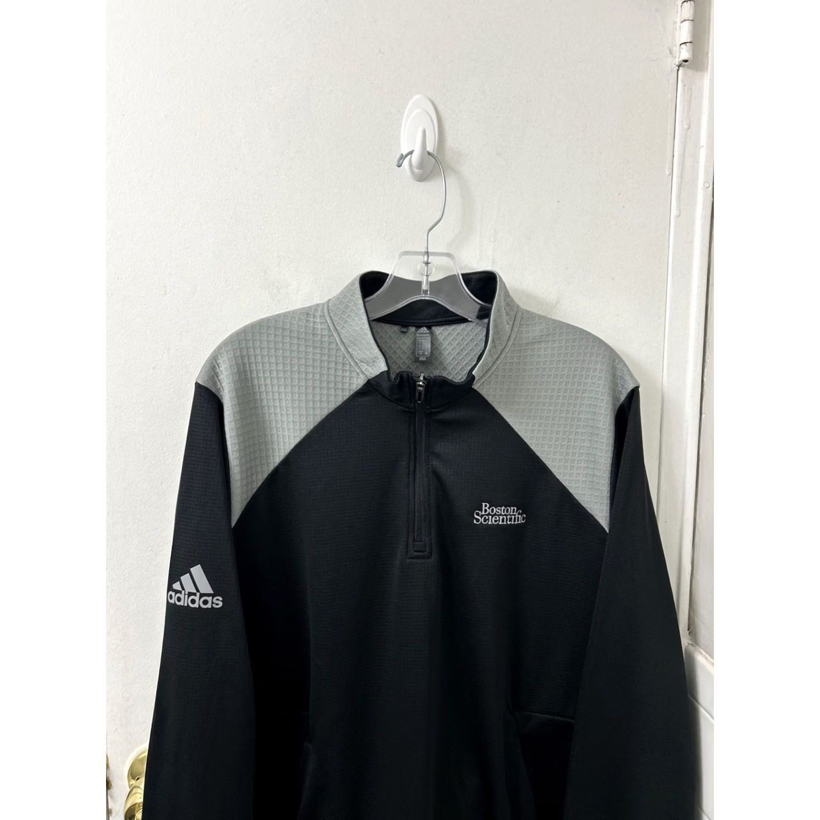 Adidas Adidas Primegreen 1/4 Zip Mens Large Black Gray Boston Scientific Pullover L/S Shirt Size US L / EU 52-54 / 3 - 2 Thumbnail