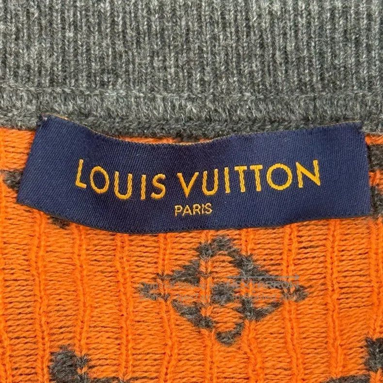 Louis Vuitton Louis Vuitton Grey orange logo cashmere sweater Size US XL / EU 56 / 4 - 5 Thumbnail