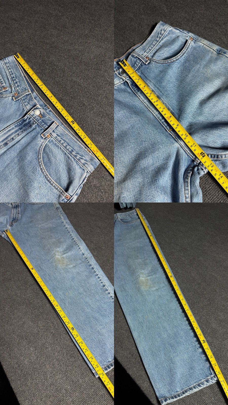 Levi's Vintage Clothing 90s Levi's 550 Distressed Dirty Relaxed Fit USA Retro Jeans Size US 35 - 22 Thumbnail
