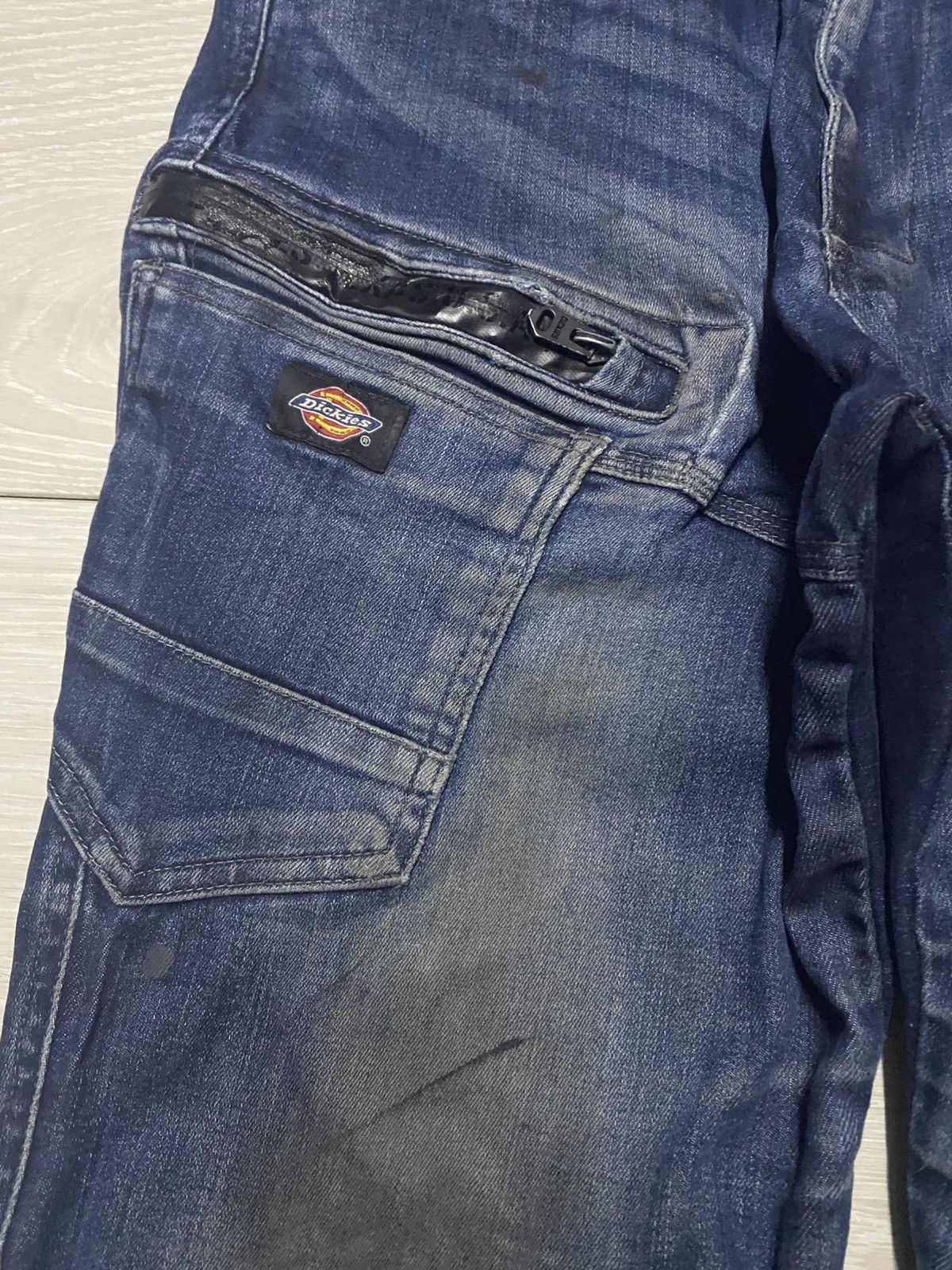 Dickies Vtg Dickies Blue Wash Double Knee Cargo Skinny Slim Jeans Size US 29 - 7 Thumbnail