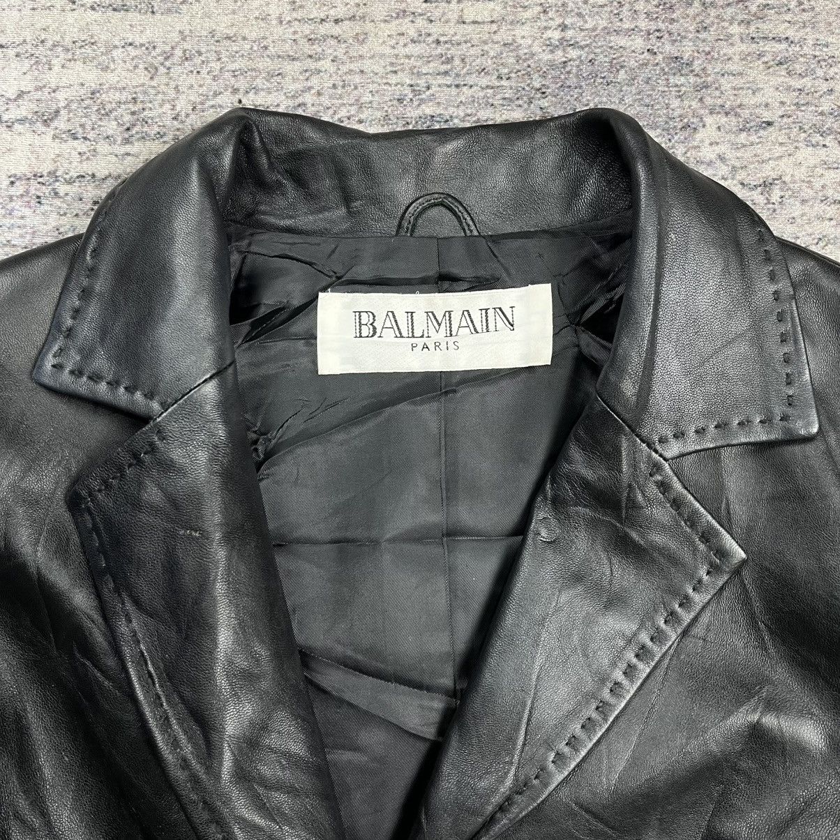 Vintage 90s balmain leather blazer