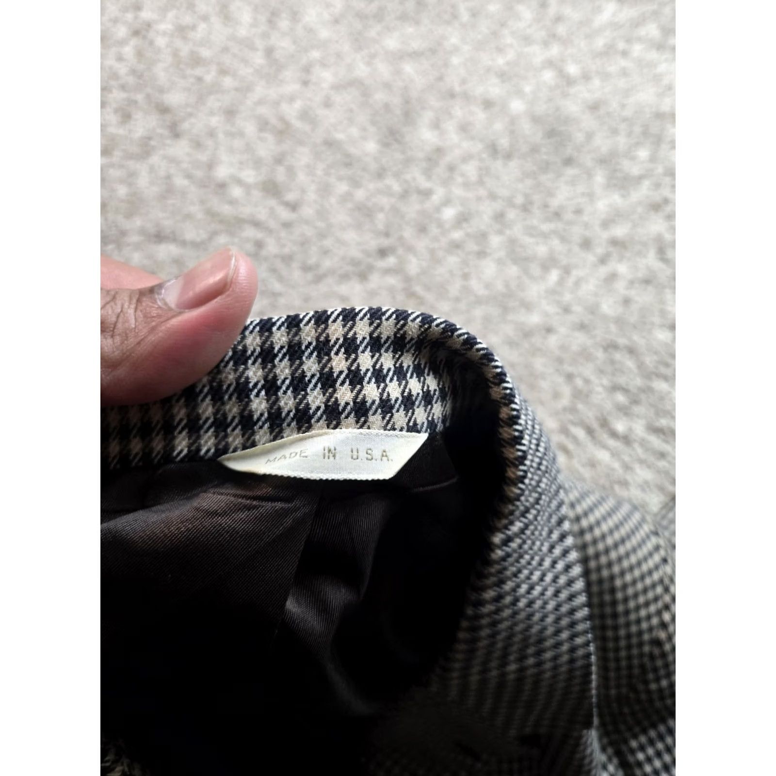 Banana Republic VINTAGE Banana Republic Blazer Jacket Mens Medium Houndstooth Elbow Patches USA Size 40R - 5 Thumbnail