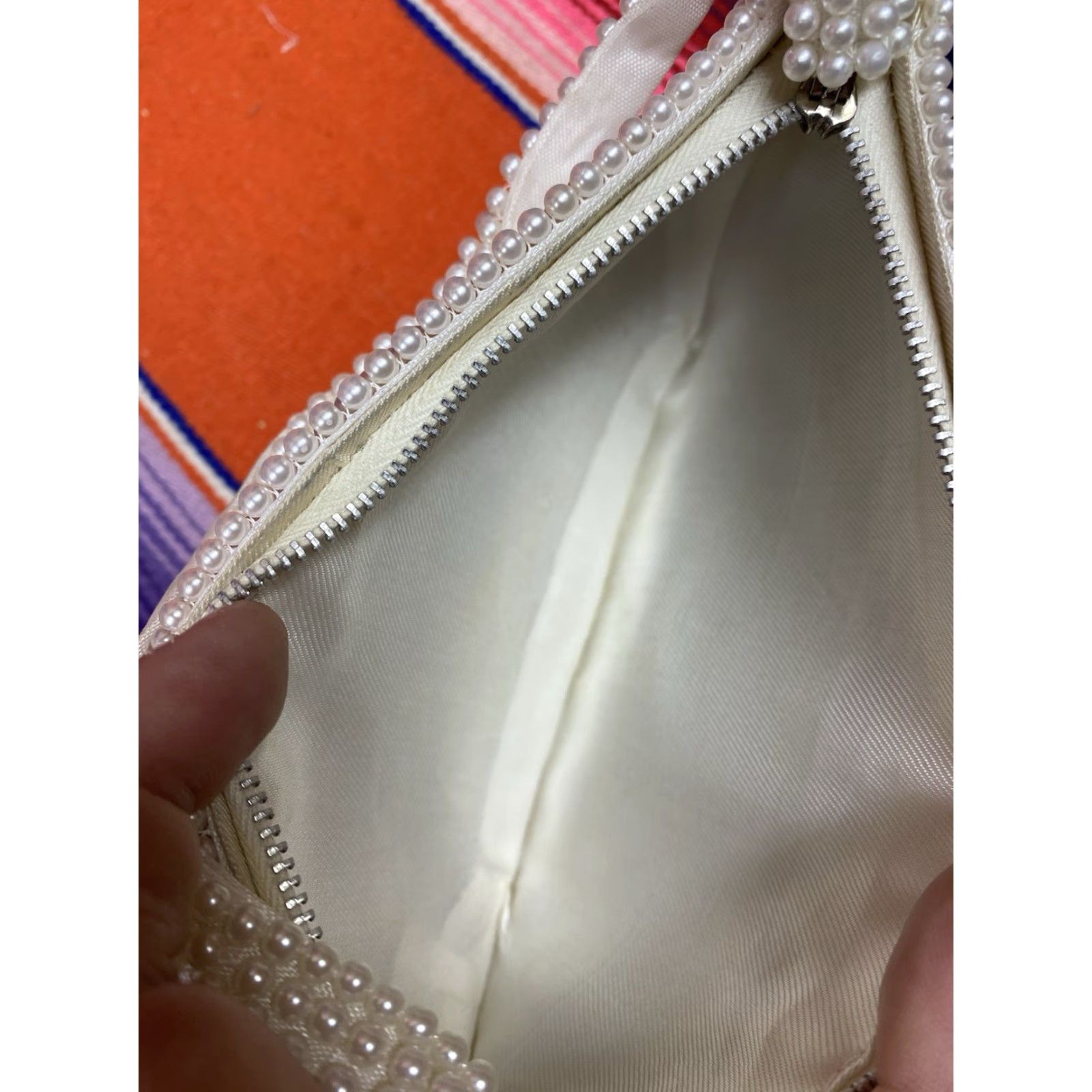 Vintage VINTAGE Beaded Purse Hand Bag Clutch Art Deco 9” Faux Pearl EUC Women White Accessories Purses Cocktail Purse Women Size ONE SIZE - 5 Thumbnail