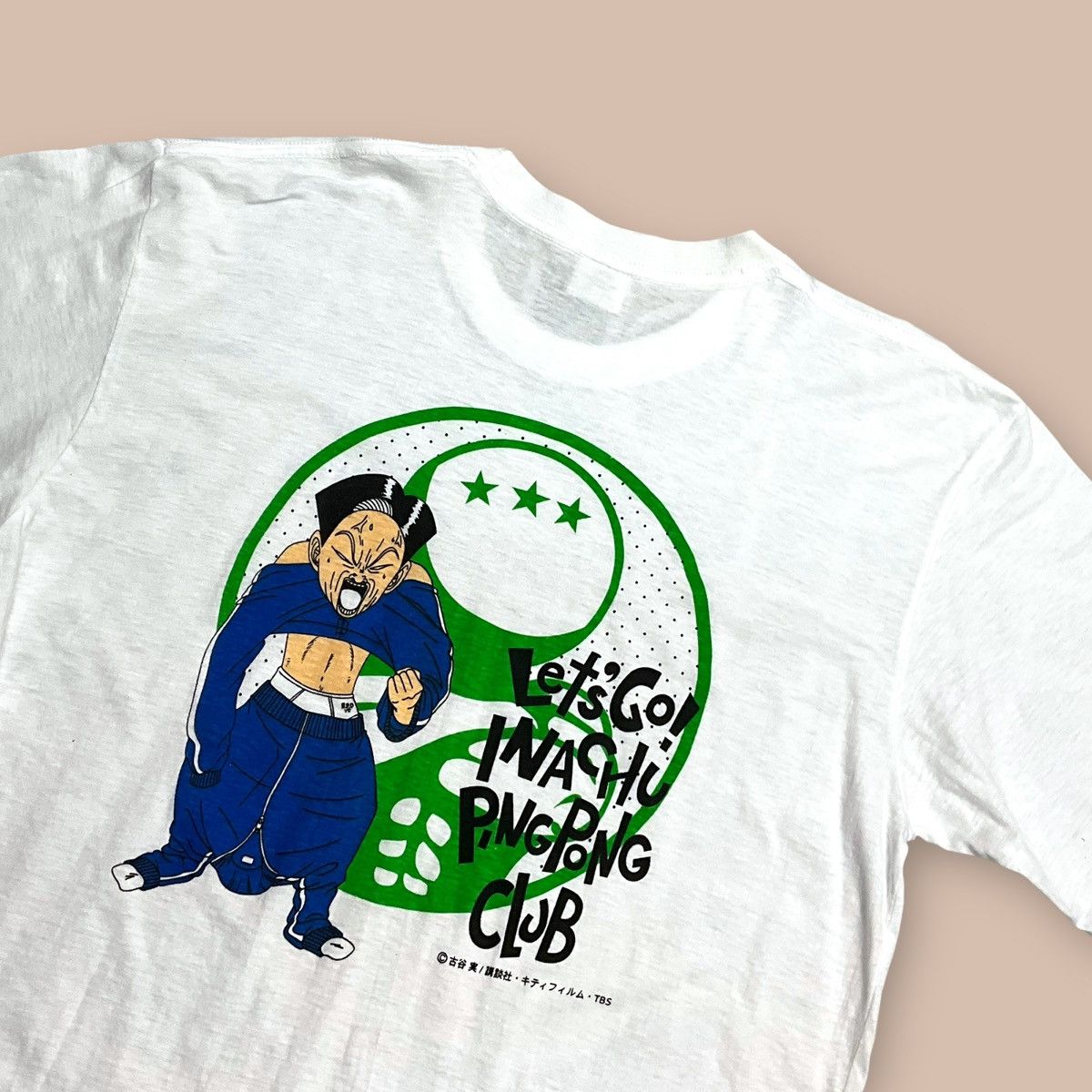 Anime Vintage Let's go Inachu Pingpong Club White Tee Size US M / EU 48-50 / 2 - 3 Thumbnail