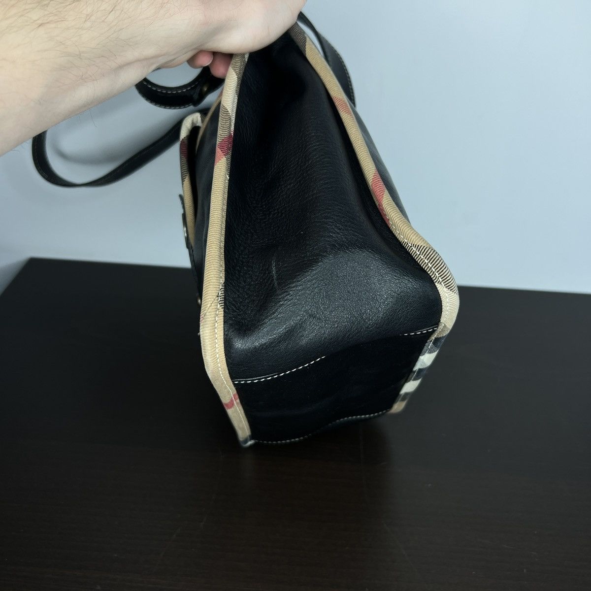 Burberry Burberry Shoulder Bag Black Genuine Leather Nova Check Rare Size ONE SIZE - 9 Thumbnail