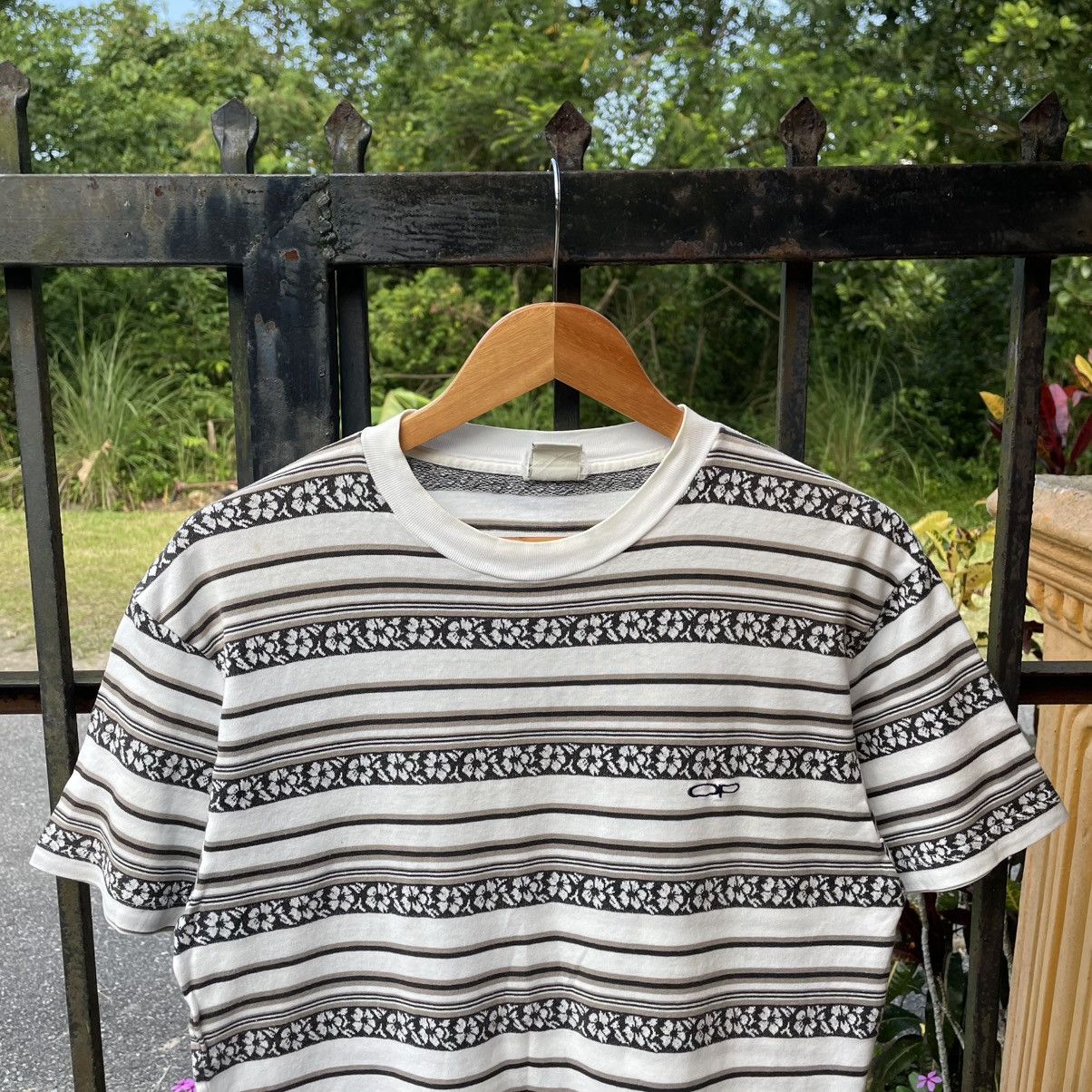 Ocean Pacific 🔥Vintage 90s Ocean Pacific Striped Motive Flower Surf Tee Size US M / EU 48-50 / 2 - 4 Thumbnail