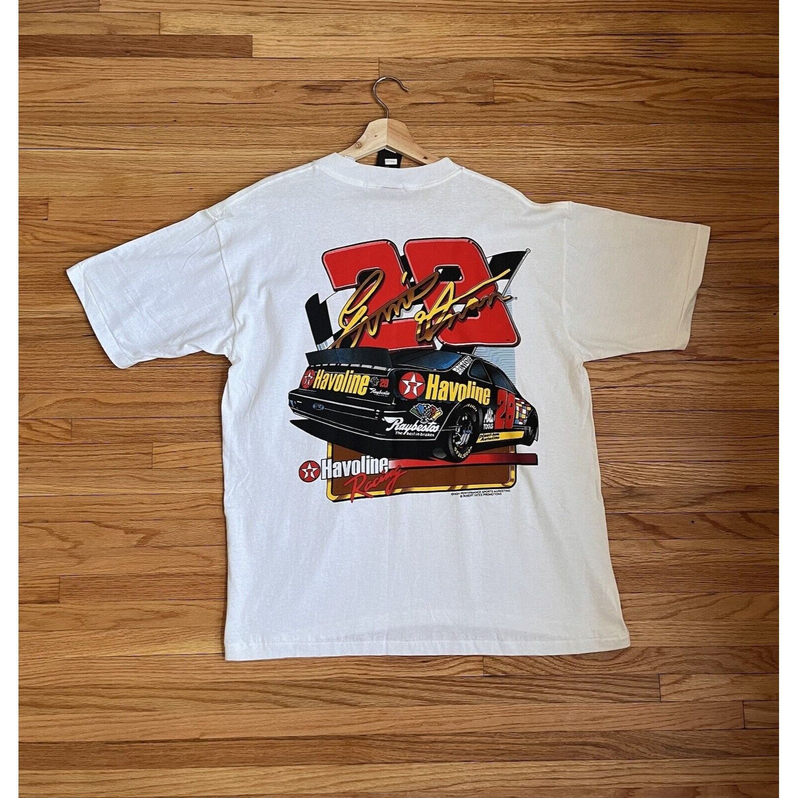 NASCAR VINTAGE NASCAR ERNIE IRVAN #23 YATES HAVOLINE RACING TEE 90S Size US L / EU 52-54 / 3 - 6 Thumbnail