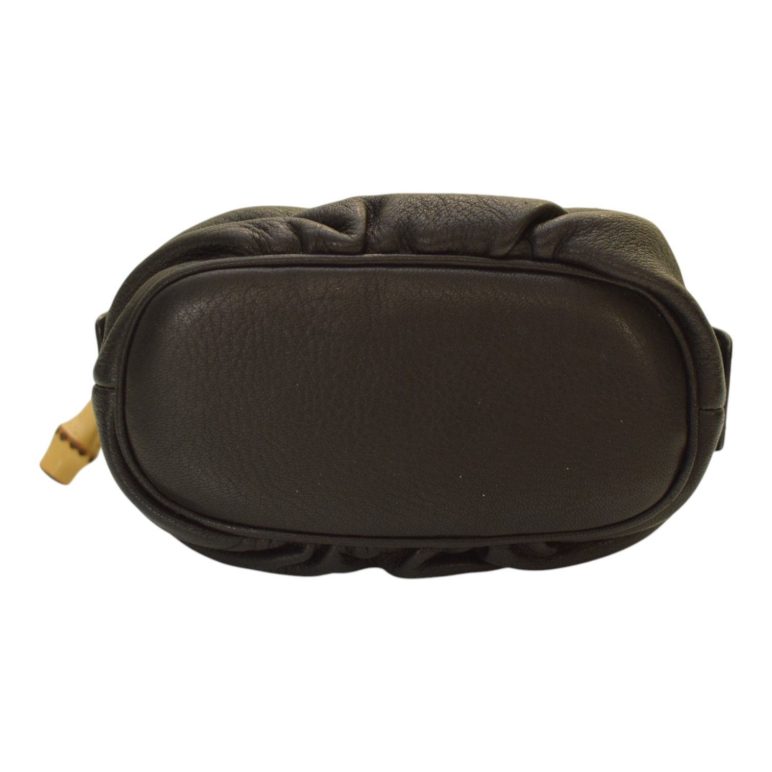 Gucci GUCCI Vintage Black Leather Bamboo Zip Clutch Bag in black Size ONE SIZE - 7 Thumbnail
