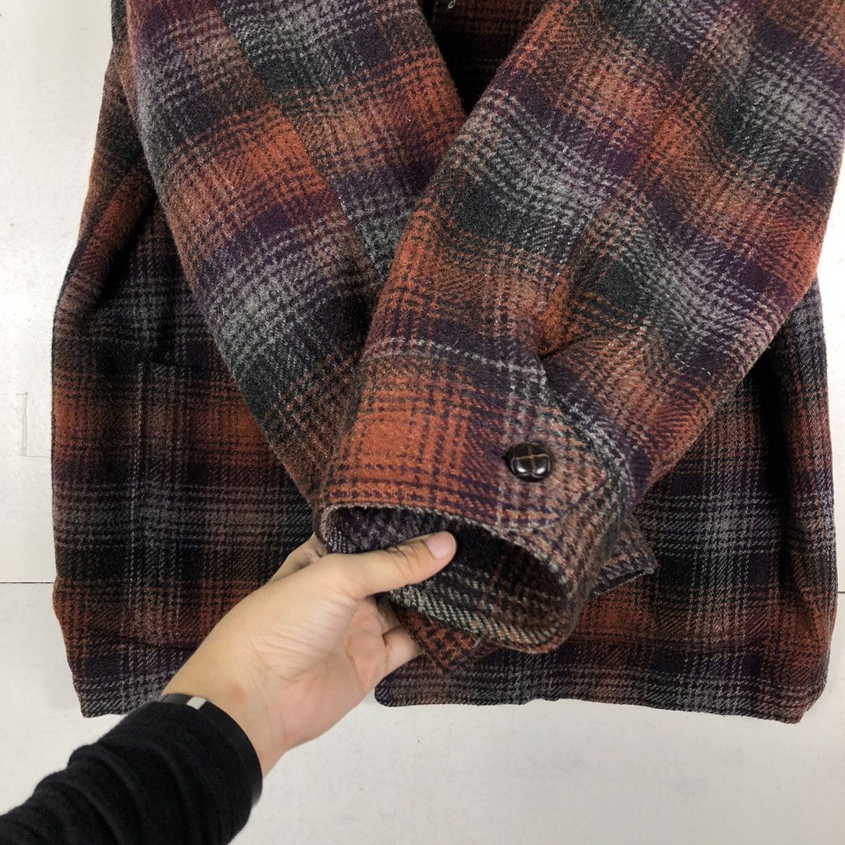 Flannel 🔥VINTAGE WOOL FLANNEL JACKET ZIPPER BE-HOT ISSEY MIYAKE Size US L / EU 52-54 / 3 - 15 Thumbnail