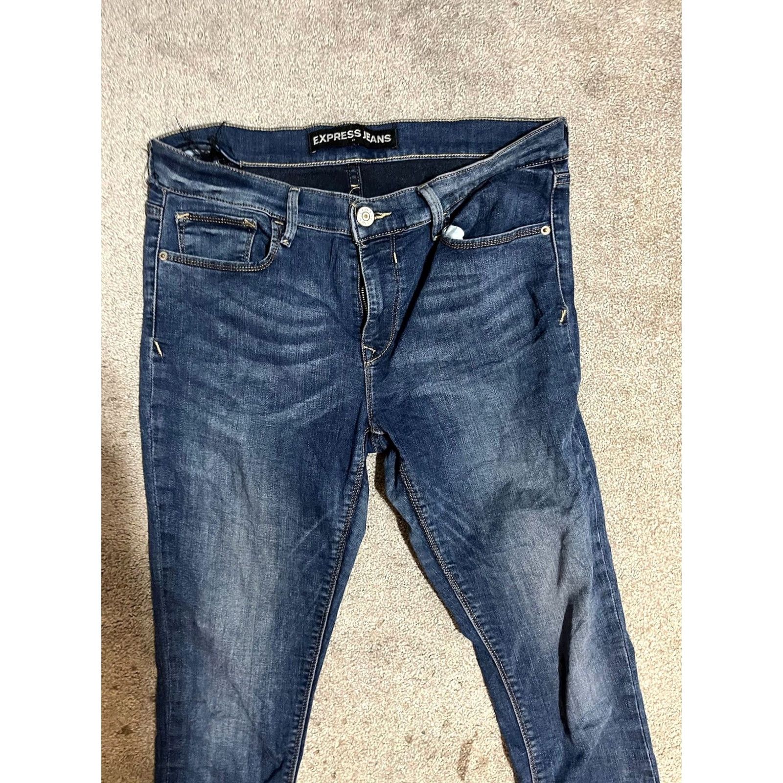 Express Express Jeans Mid Rise Legging Blue 12R Cotton Womens Denim 5-Pocket Solid Casual Modern 90s-inspired? Size 34" / US 12 / IT 48 - 2 Thumbnail
