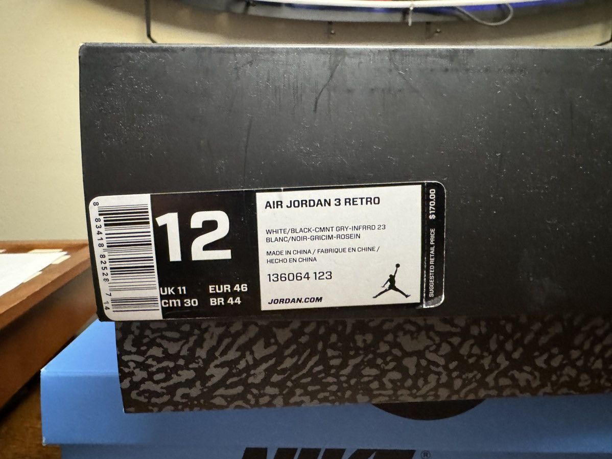 Jordan Brand × Nike Air Jordan 3 Retro “Infrared” Size US 12 / EU 45 - 6 Thumbnail