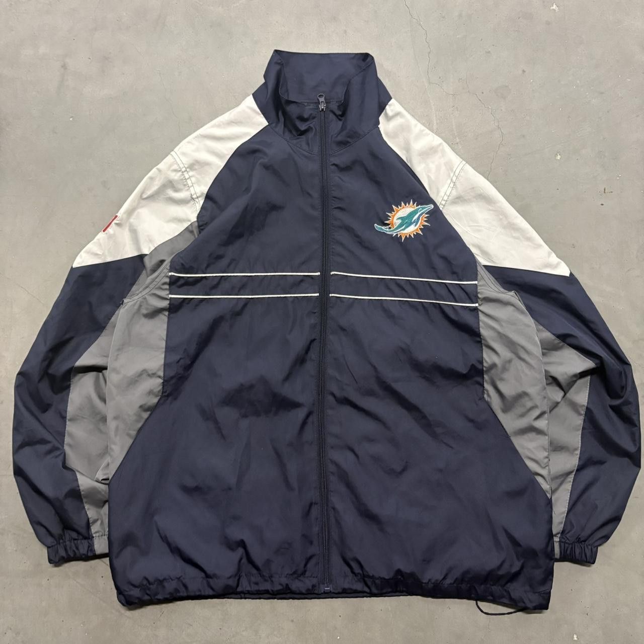 Vintage Crazy Vintage Y2K/2000s Miami Dolphins Blue Zipup jacket Sports Illustrated Windbreaker! Size US L / EU 52-54 / 3 - 1 Thumbnail