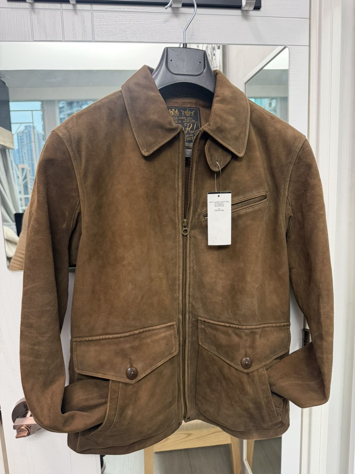 Polo Ralph Laruen Indeer leather suede newsboy jscket RARE!
