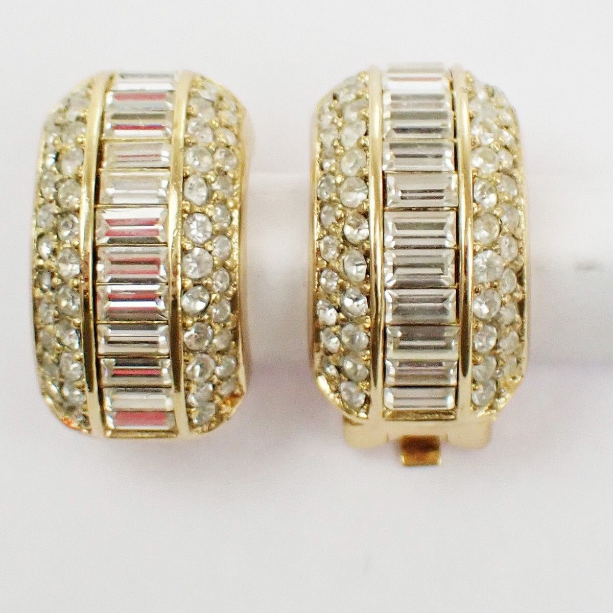 Dior Christian Dior CD Logo Rhinestone Drop Earrings Clip-On Rhinestone,Silver Plated Size ONE SIZE - 1 Thumbnail