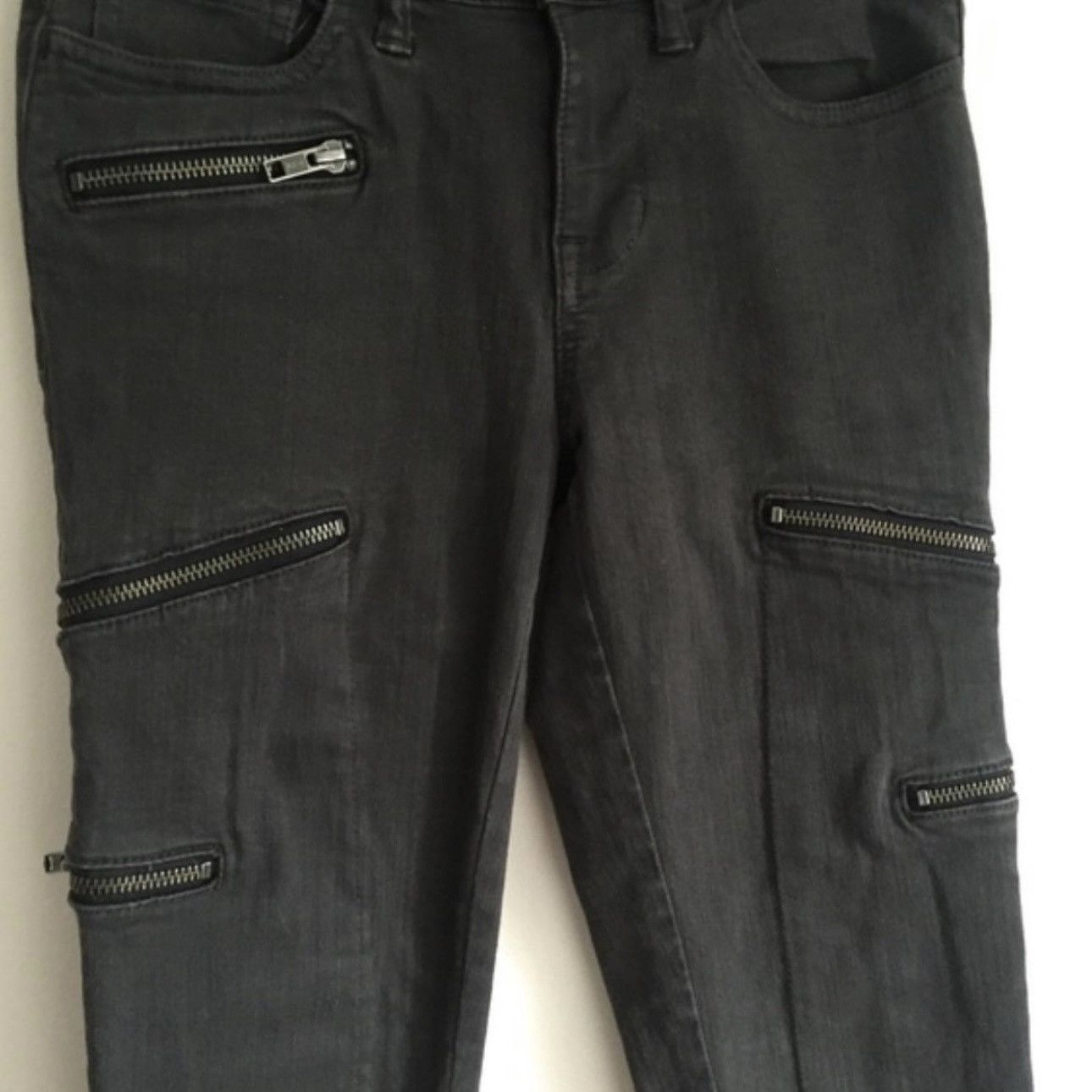 Madewell MADEWELL Black Mid Rise Multi Zipper Skinny Skinny Jeans Size 24" / US 00 / IT 34 - 5 Thumbnail