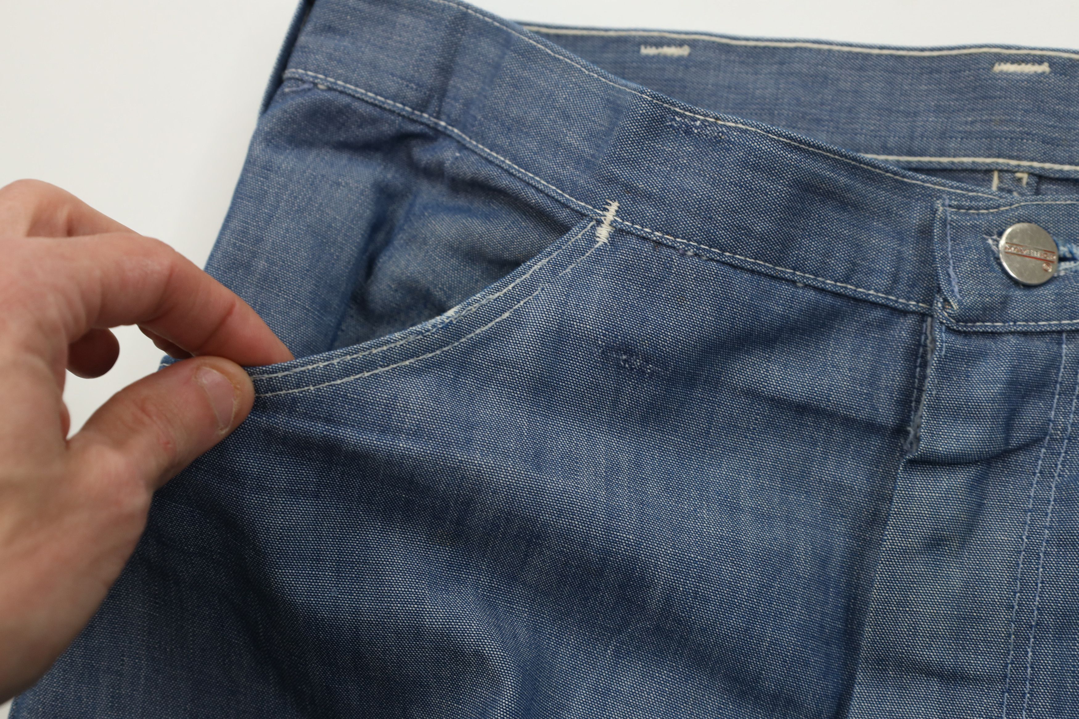 Vintage Vintage 60s Streetwear Chambray Flared Wide Leg Jeans USA Size US 34 / EU 50 - 10 Thumbnail
