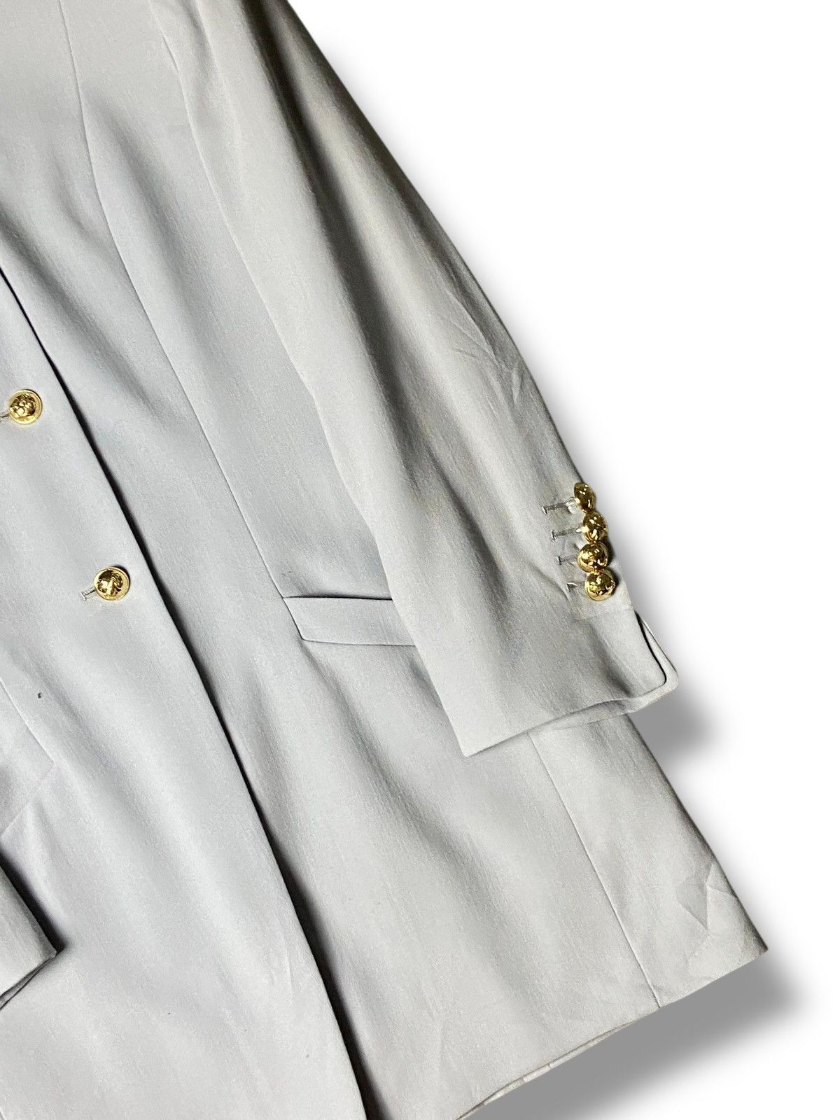 Salvatore Ferragamo Salvatore Ferragamo Dusty Blue Buttoned Coat (141) Size XXS / US 00 / IT 34 - 5 Thumbnail