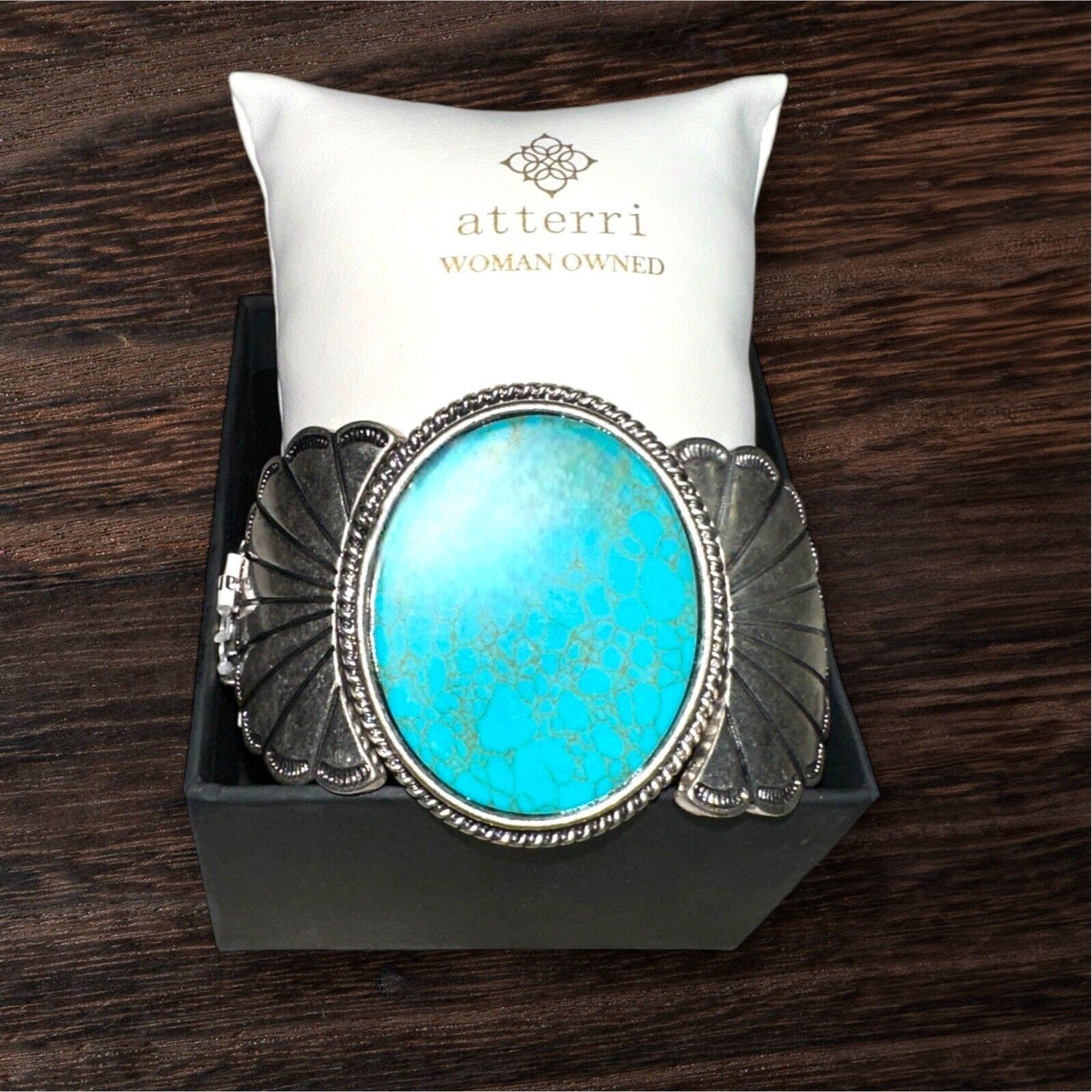 Other Blue Turquoise Silver Western Southwest Stretch Bracelet Ran Size ONE SIZE - 15 Thumbnail