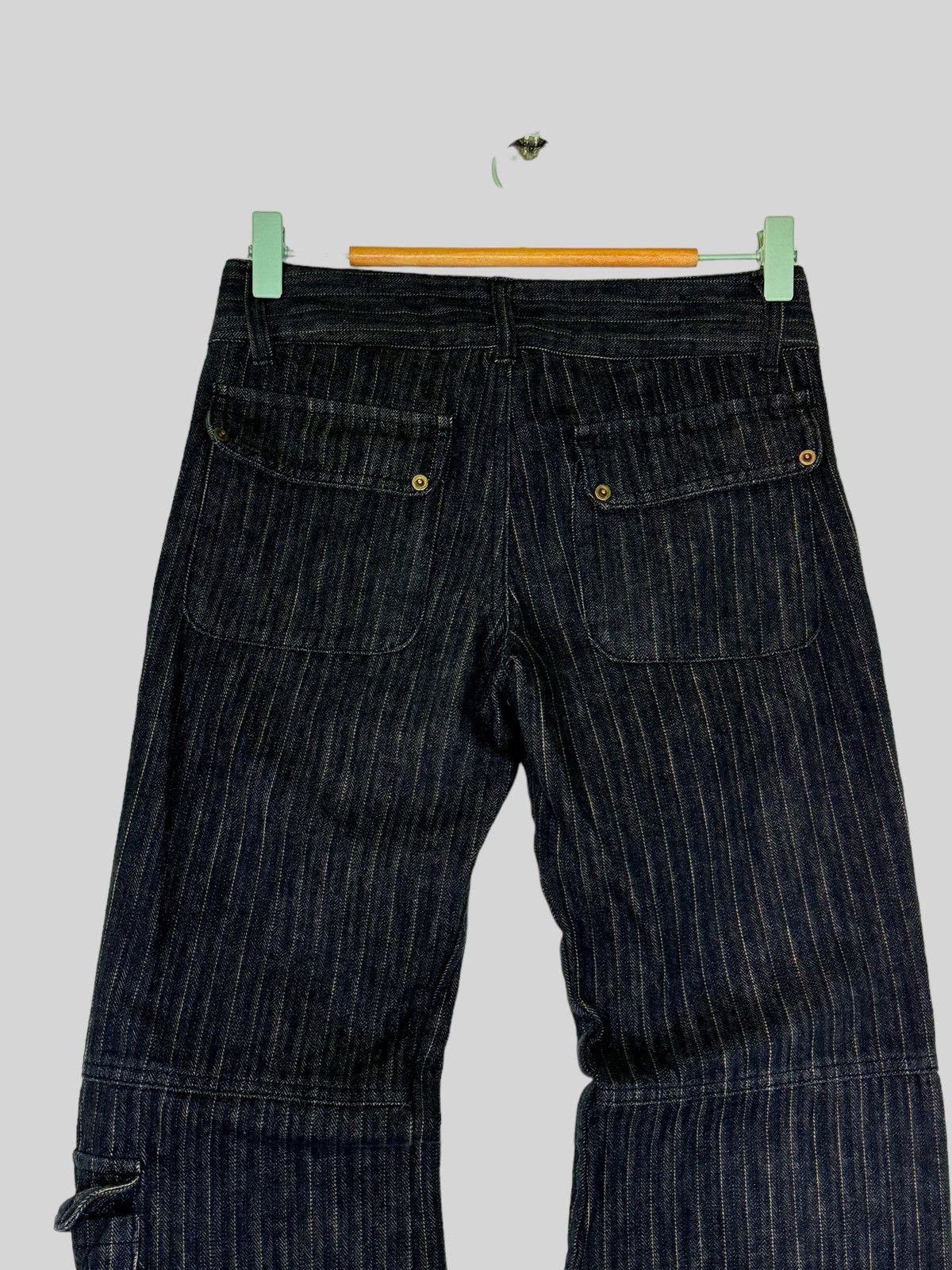 If Six Was Nine × Japanese Brand × Le Grande Bleu (L.G.B.) FLARE RU JEANS COLOR STRIPED MULTIPLE POCKET CARGO Size US 27 - 10 Thumbnail