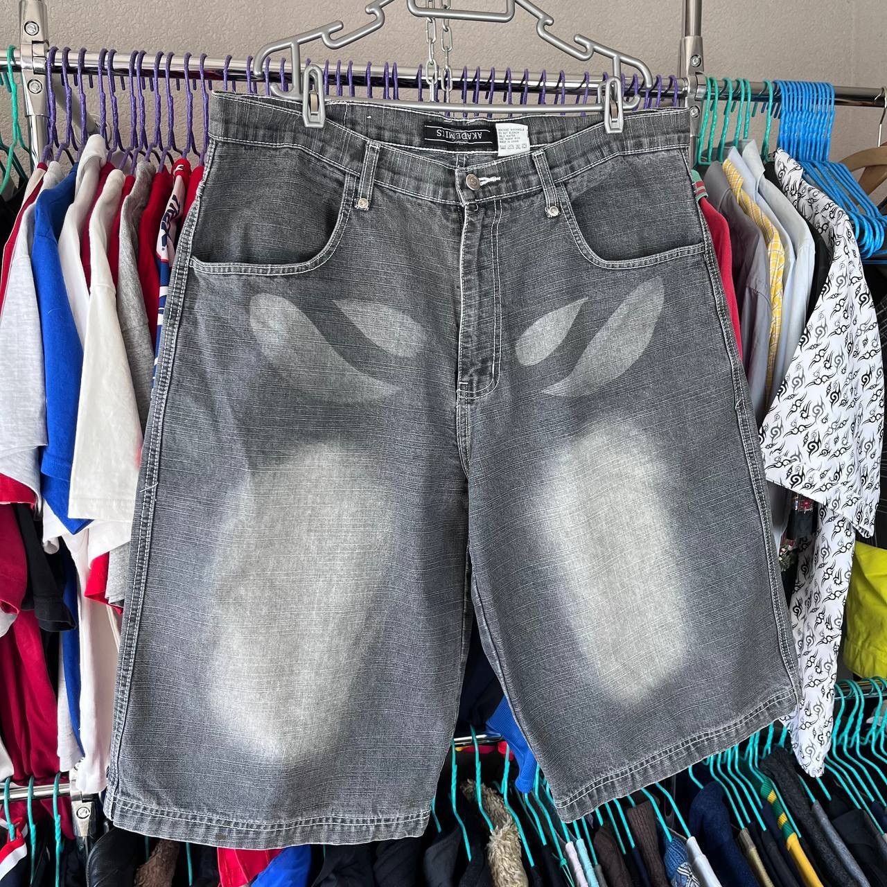 Akademiks × Vintage Vintage Akademiks Rap Wide Baggy Denim Shorts Jnco Style Size US 36 / EU 52 - 6 Thumbnail