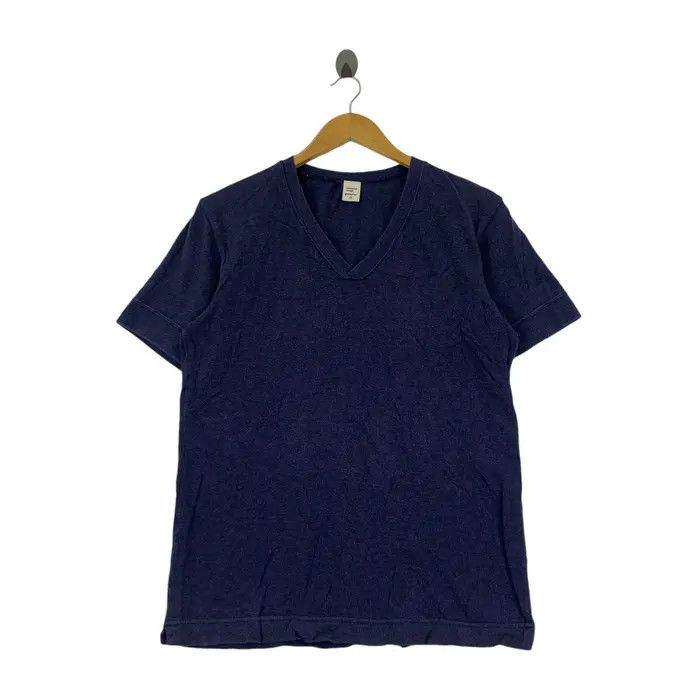Vintage Vintage QUADRO JAPAN Natural Indigo V Neck Tee Shirt Size US S / EU 44-46 / 1 - 1 Thumbnail