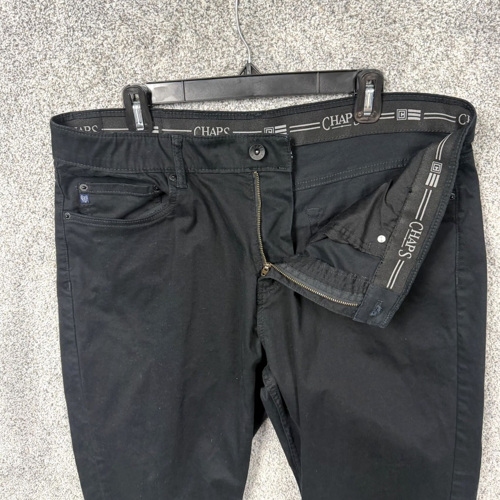 Chaps Chaps Slim Straight Pants Mens 36x27 Black Stretch Denim 5-Pocket Casual Chino Shirt? Size US 36 / EU 52 - 6 Thumbnail
