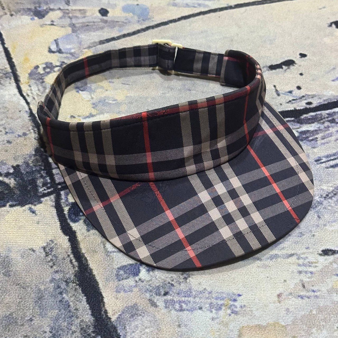 BURBERRY GOLF キャップ BFK73-406 黒 Burberry Golf Woven Nova Check-Trimmed Cap - Black Hats