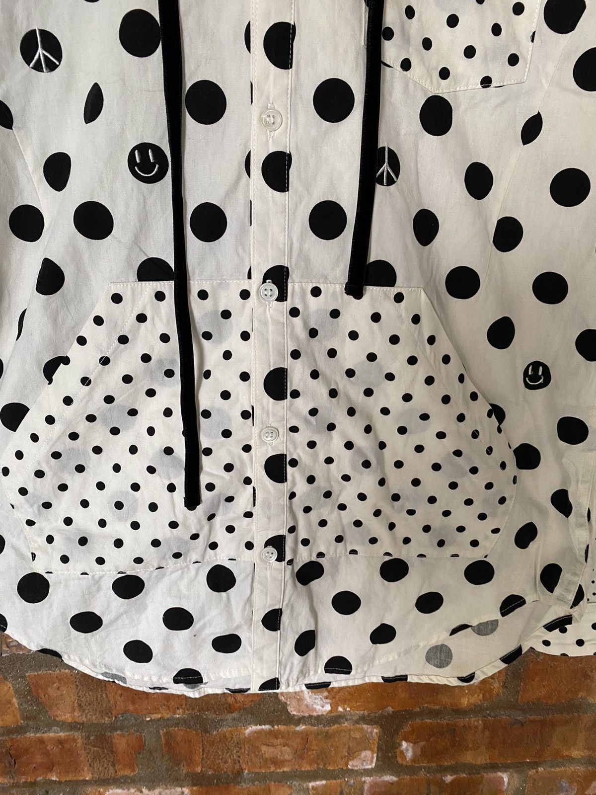 Japanese Brand ARMED Japan polka dot flannel smile and anarchy hoodie Size US S / EU 44-46 / 1 - 7 Thumbnail