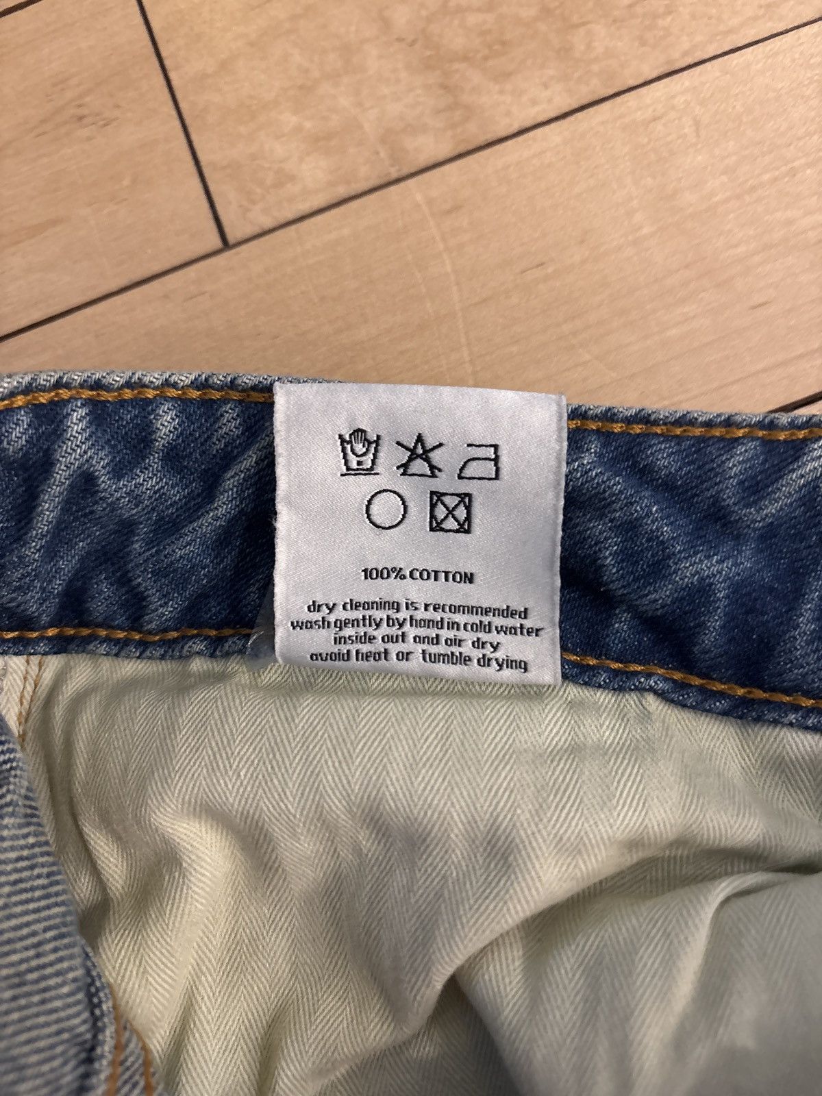 Trendt Vision Trendt Vision Repaired Construction Denim Jeans Blue Size US 31 - 5 Thumbnail