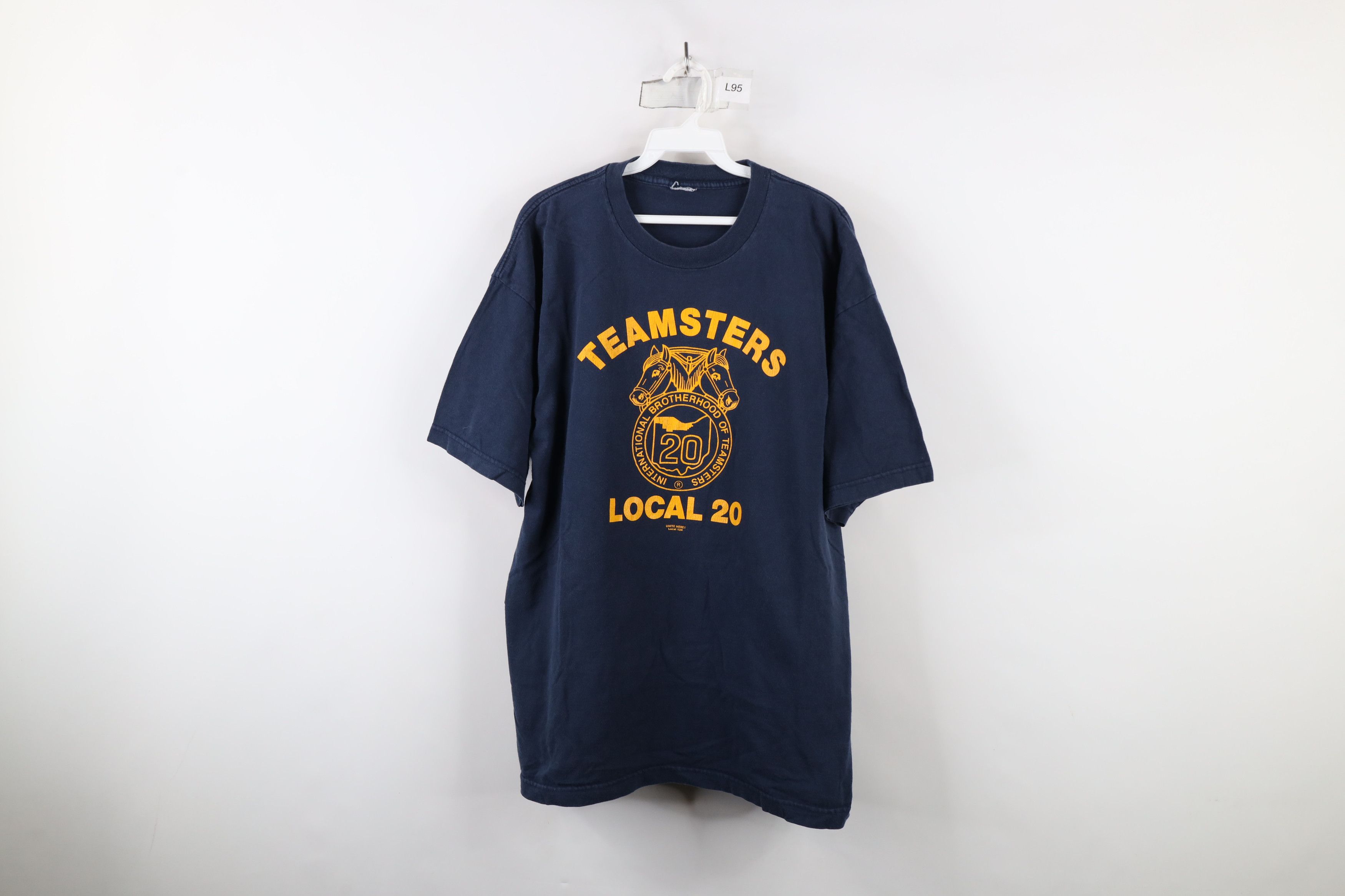Vintage Vintage 90s Teamsters Union Local 20 Short Sleeve T-Shirt Size US L / EU 52-54 / 3 - 1 Thumbnail