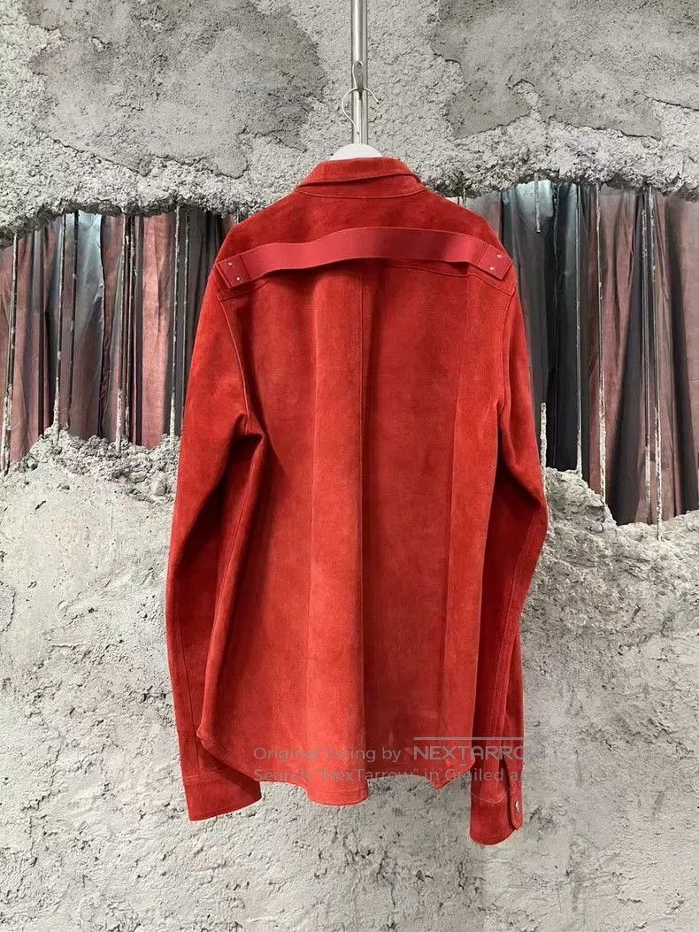 Rick Owens Rick Owens Red Suede Jacket with Pockets. Size US L / EU 52-54 / 3 - 2 Thumbnail