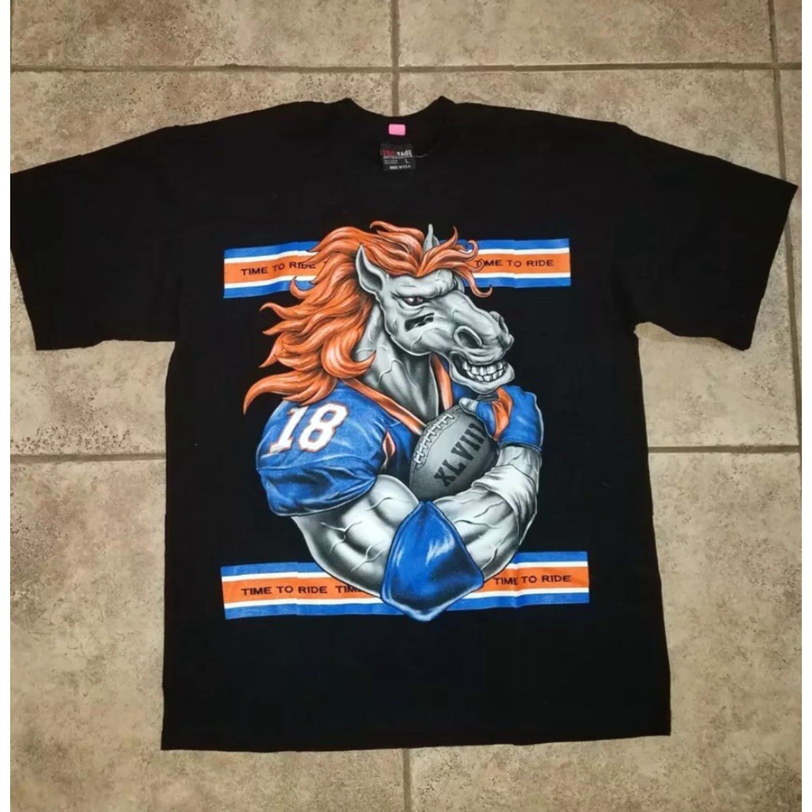 Vintage VINTAGE? 2017 SuperBowl Pro Tag Bronco's Black T-Shirt Mens L Size US L / EU 52-54 / 3 - 2 Thumbnail