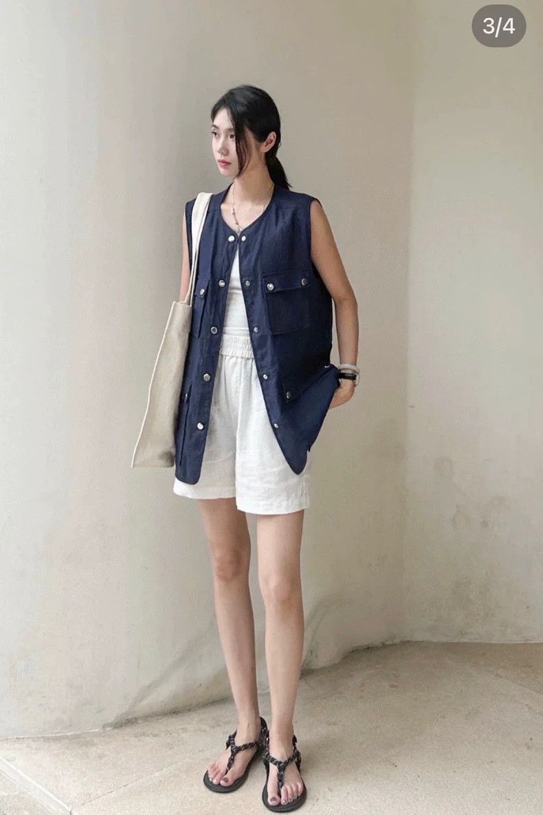 Loro Piana Loro piana High-end workwear drawstring vest 2506-Nextarrow Size US S / EU 44-46 / 1 - 9 Thumbnail