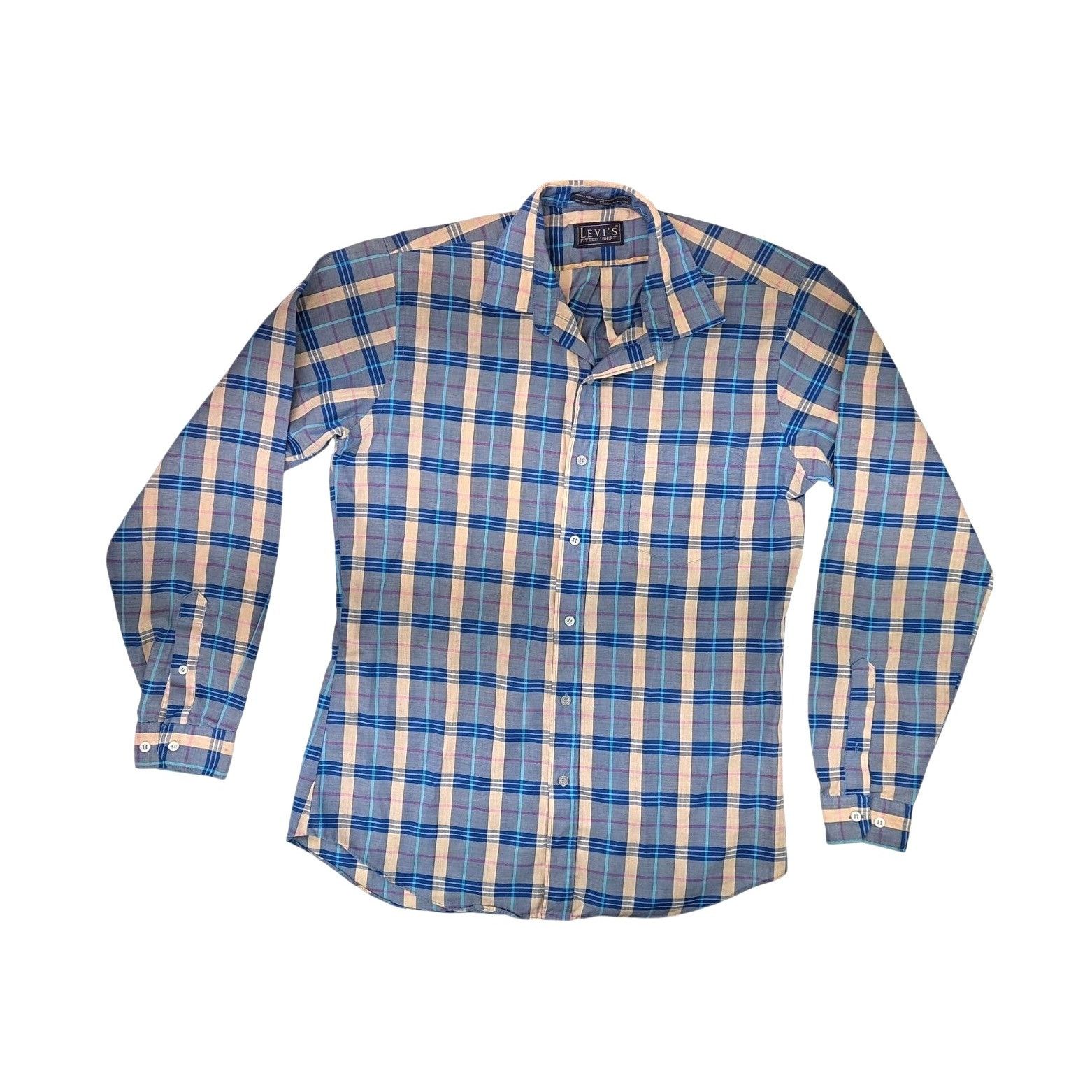 Levi's Vintage Levi's Plaid Fitted Shirt Men Medium Long Sleeve Size US M / EU 48-50 / 2 - 1 Thumbnail