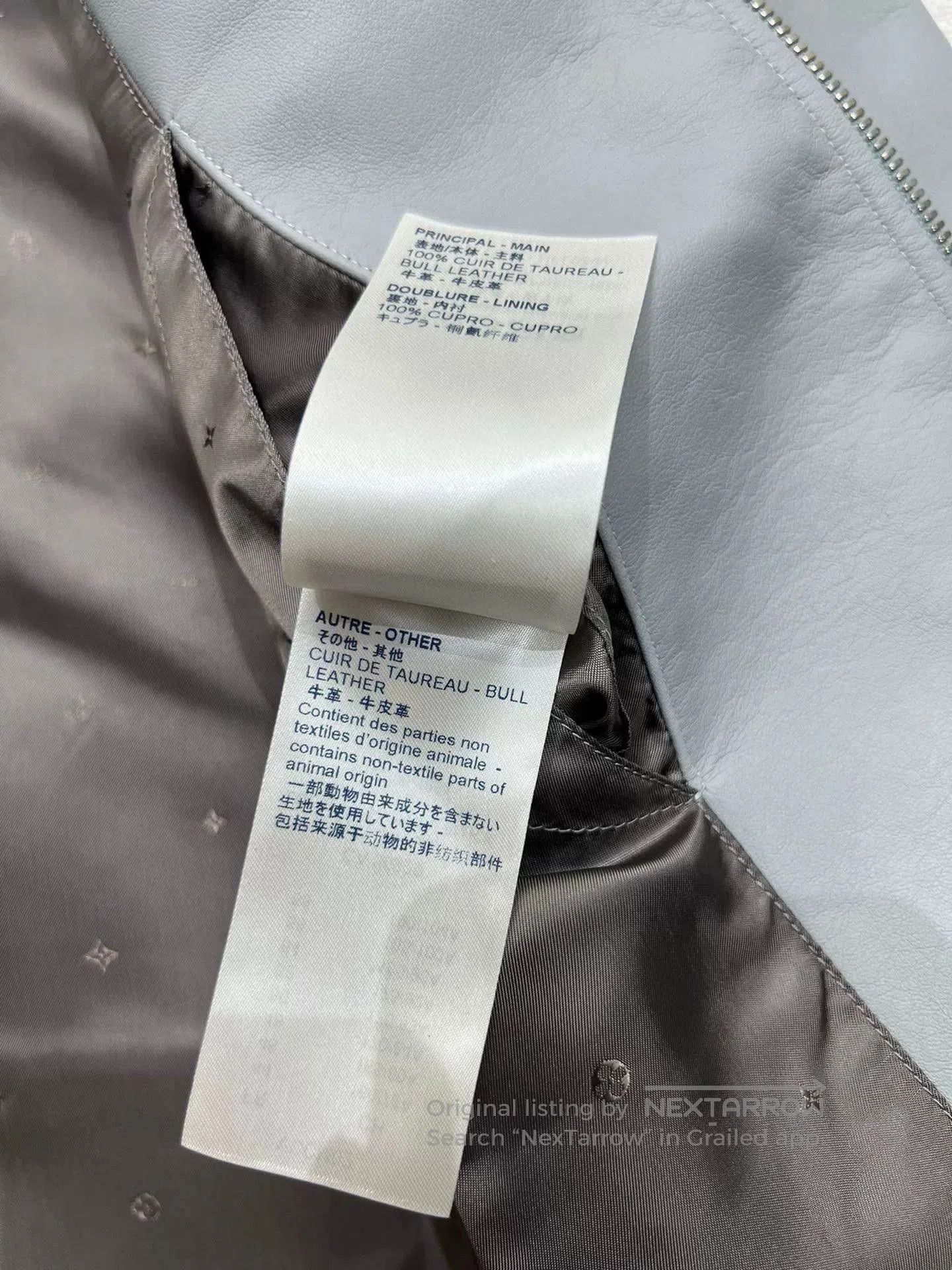 Louis Vuitton LV Elephant Gray Leather Jacket. Size US L / EU 52-54 / 3 - 6 Thumbnail