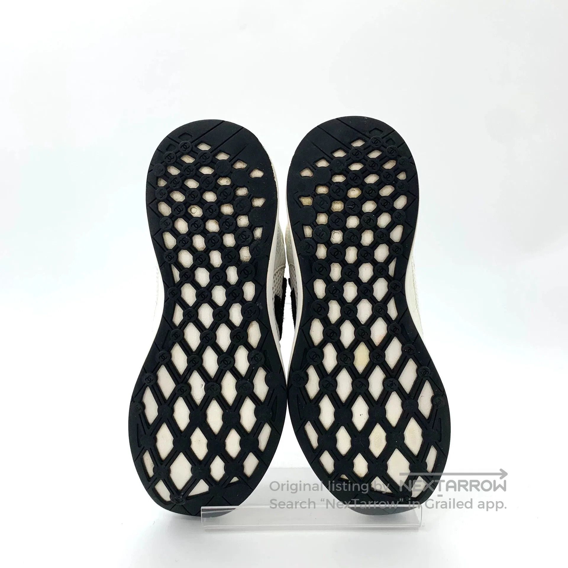 Chanel Chanel White Logo Mesh Leather Sneakers. Size US 7.5 / EU 40-41 - 5 Thumbnail