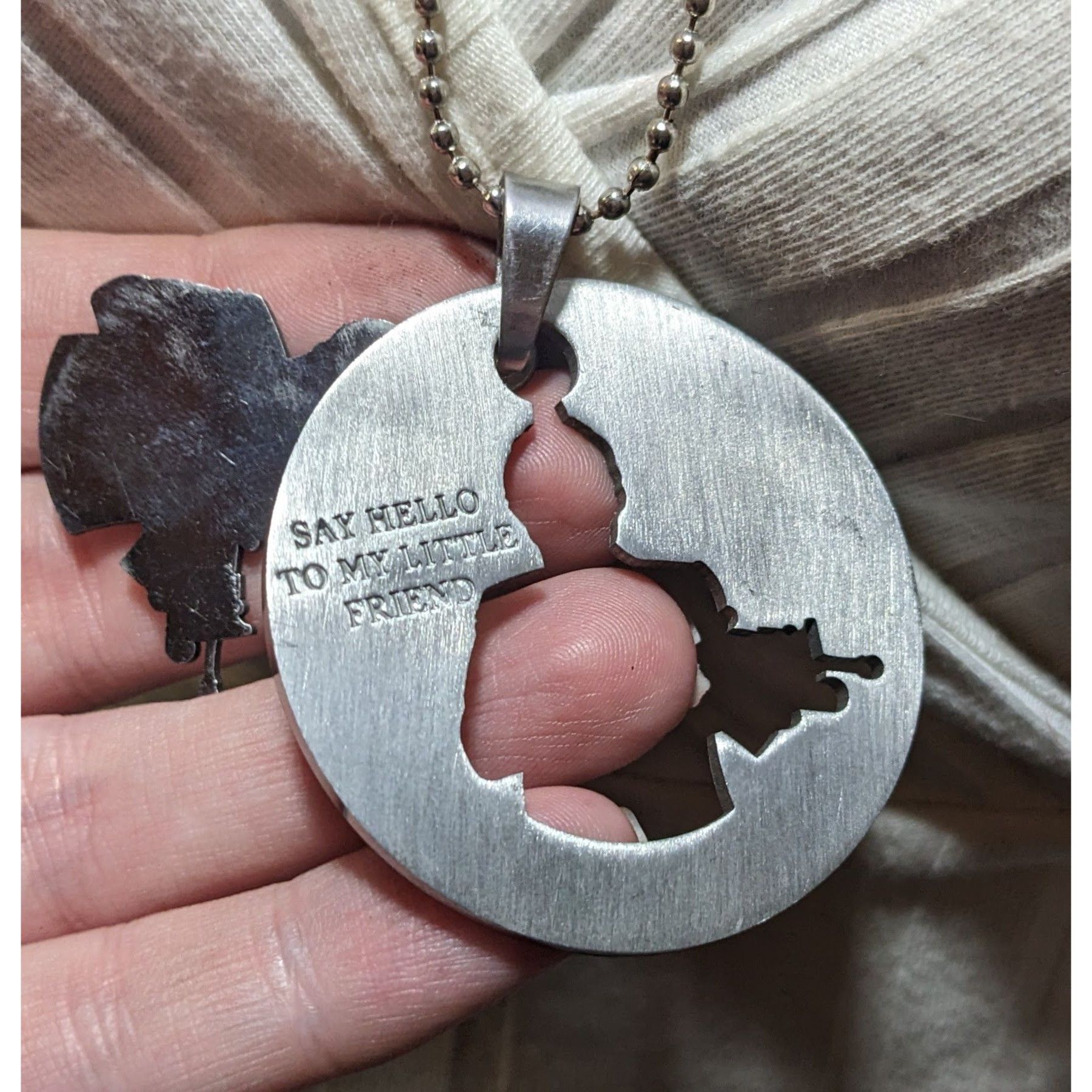 Other Scarface Silver Tone Cutout Pendant Necklace Size ONE SIZE - 4 Thumbnail
