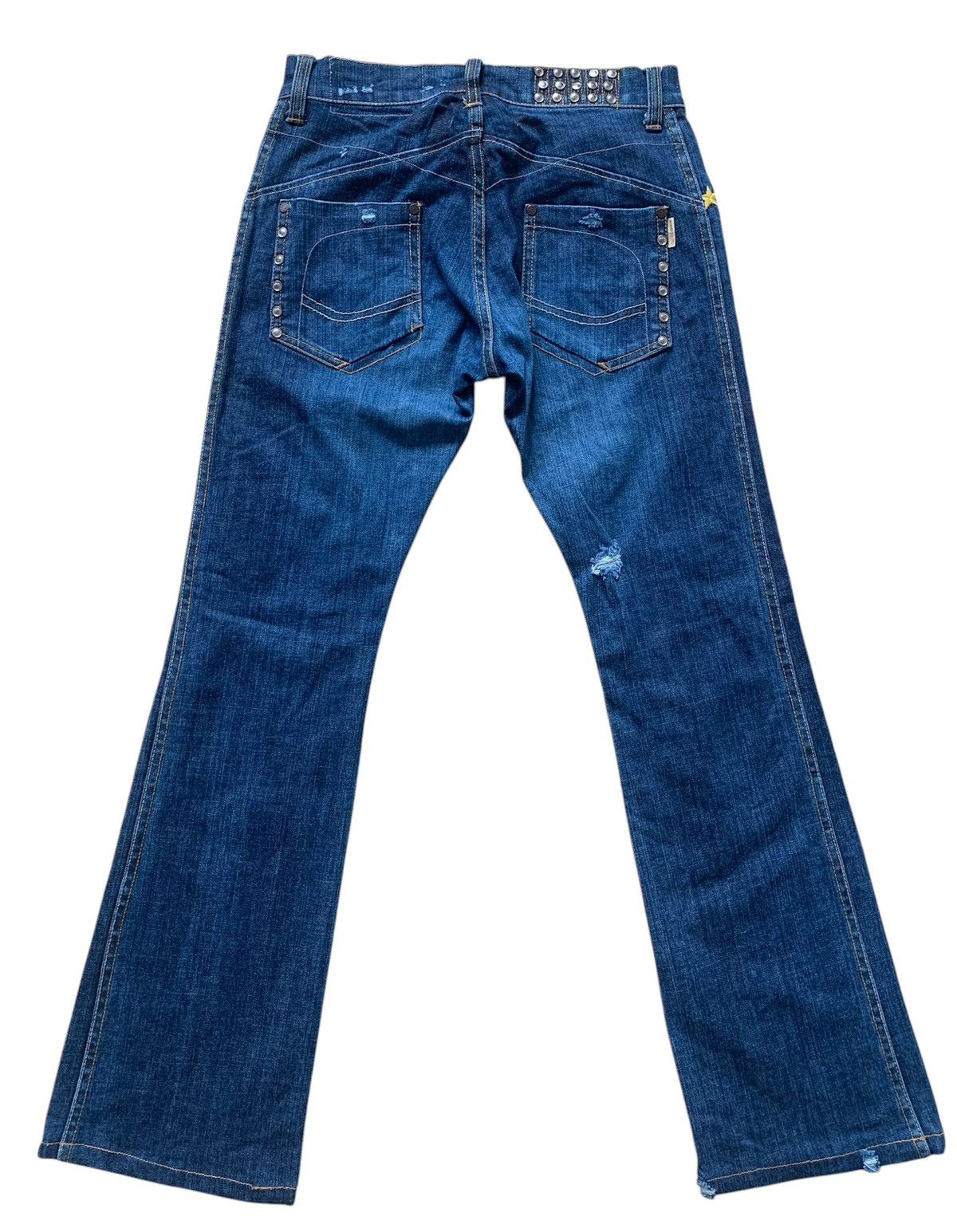 Japanese Brand 🔥 Ocean Pacific Distressed Flare Bootcut Unisex Jeans Pant Size US 27 - 2 Thumbnail