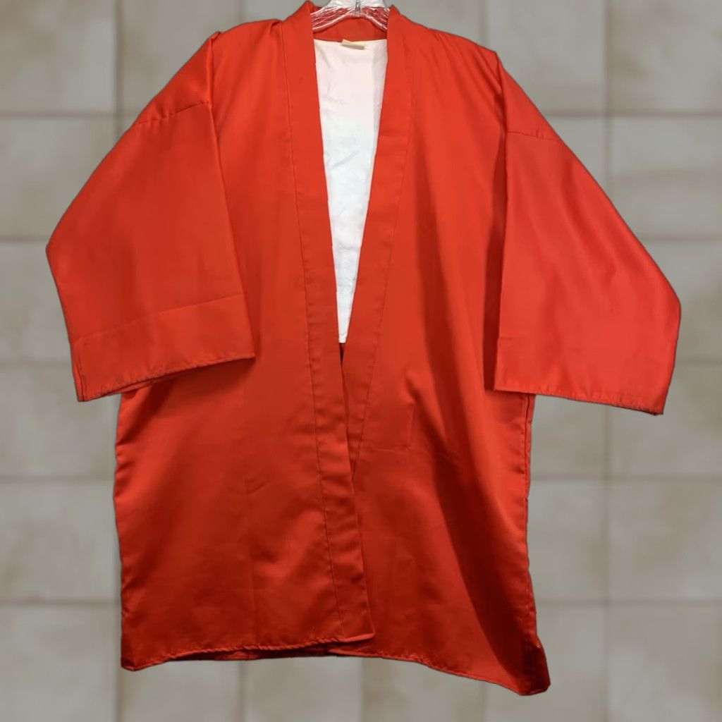 Vintage VINTAGE Kimono Robe Red Embroidered Dragon Made in Japan 100% Polyester Women One Size V-Neck 3/4 Sleeve Size ONE SIZE - 1 Thumbnail