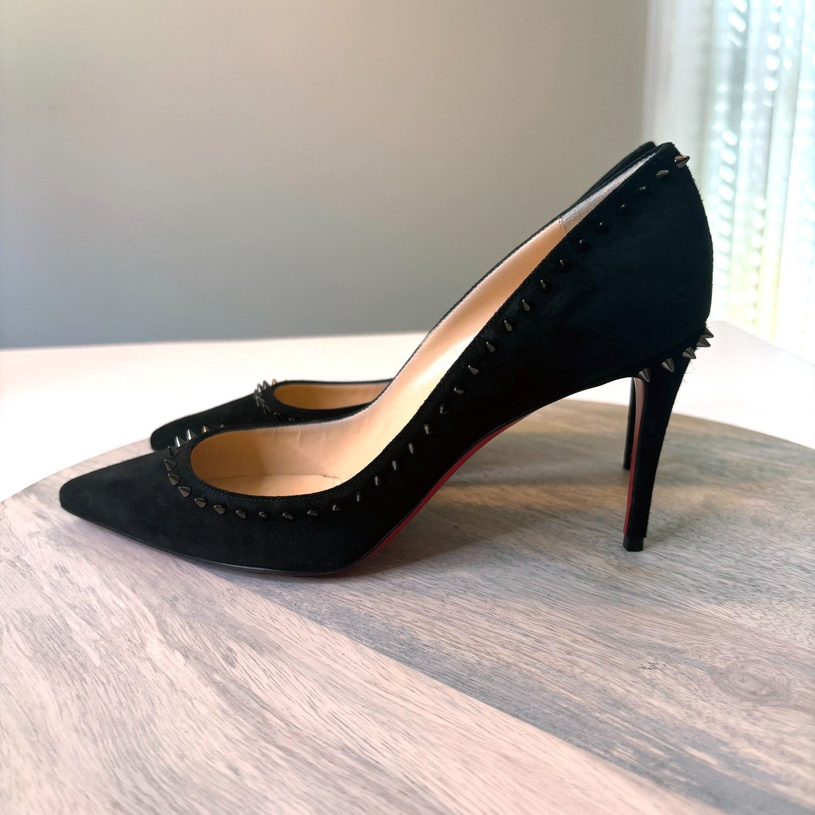 Christian Louboutin Christian Louboutin Follies Black Red Sole Heels Sz 8.5 Size US 8.5 / IT 38.5 - 9 Thumbnail