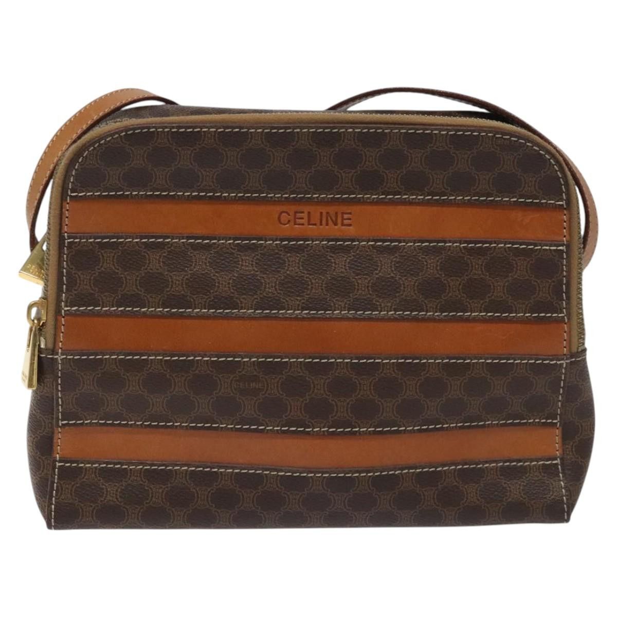 Celine CELINE Macadam Canvas Shoulder Bag Pvc Beige Brown Gold Size ONE SIZE - 13 Thumbnail