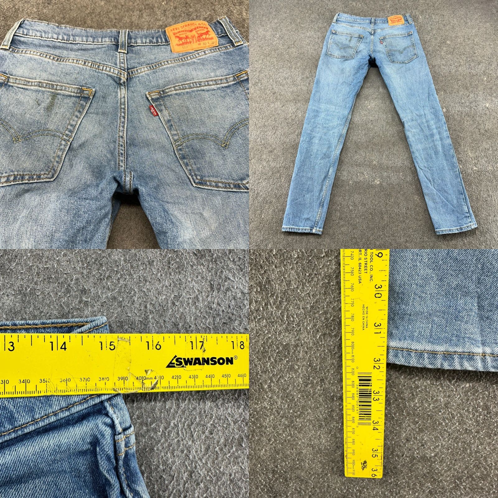 Levi's Levi's Levis 512 Jeans Mens 30x32 Blue Slim Straight Leg Light Wash Stretch Flex Regular Size 30 Mens Jeans Size US 30 / EU 46 - 8 Thumbnail