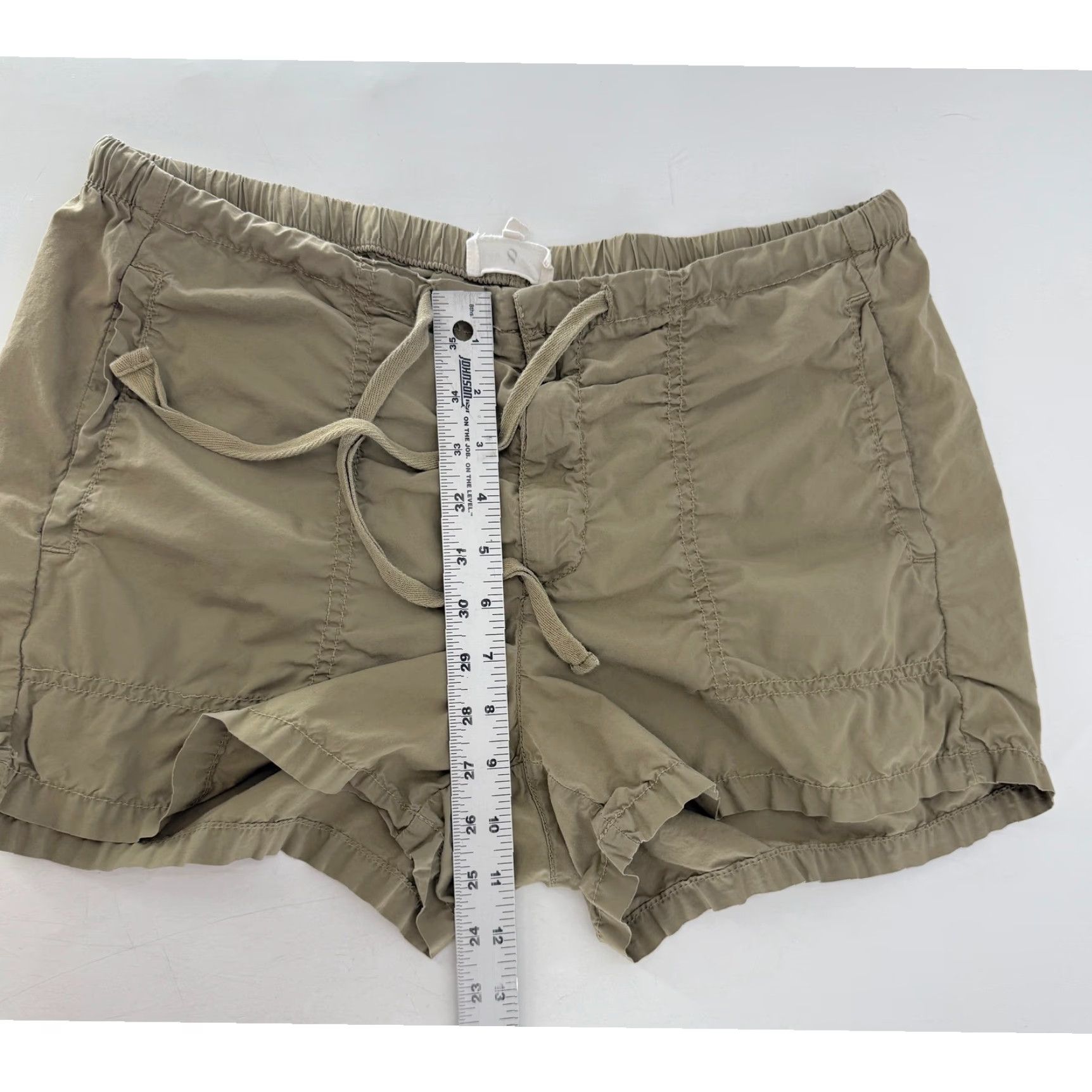 Lou & Grey Lou & Grey Womens Lightweight 100% Cotton Khaki Drawstring Elastic Waist Sz M Shorts Size ONE SIZE - 7 Thumbnail