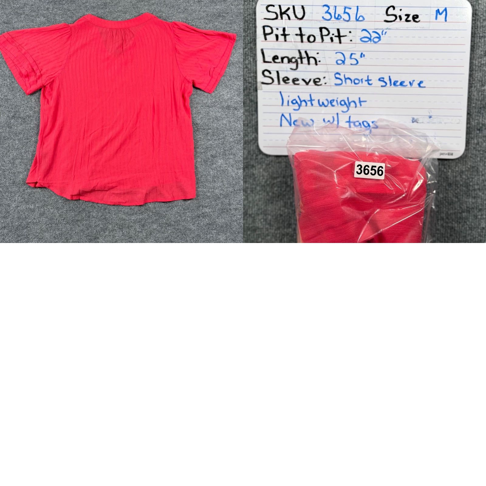 Vintage VINTAGE Well Worn Pink Textured V-Neck Flutter Sleeve Blouse M Women's Short Sleeve Lightweight Spring Summer Size M / US 6-8 / IT 42-44 - 8 Thumbnail