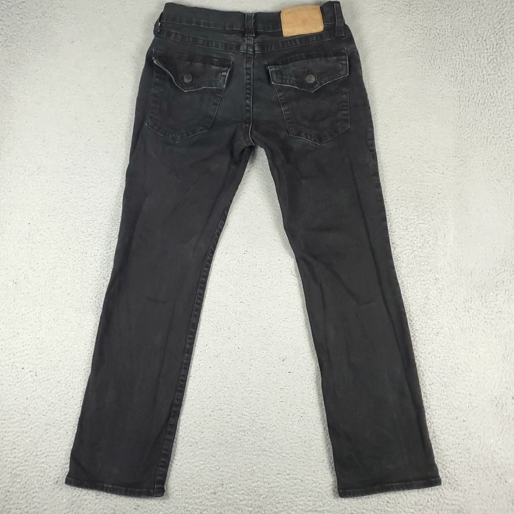True Religion VINTAGE True Religion Jeans Mens 33x31 Straight Fit Mid Rise Black Denim Logo 2000s Classic Size US 33 - 7 Thumbnail