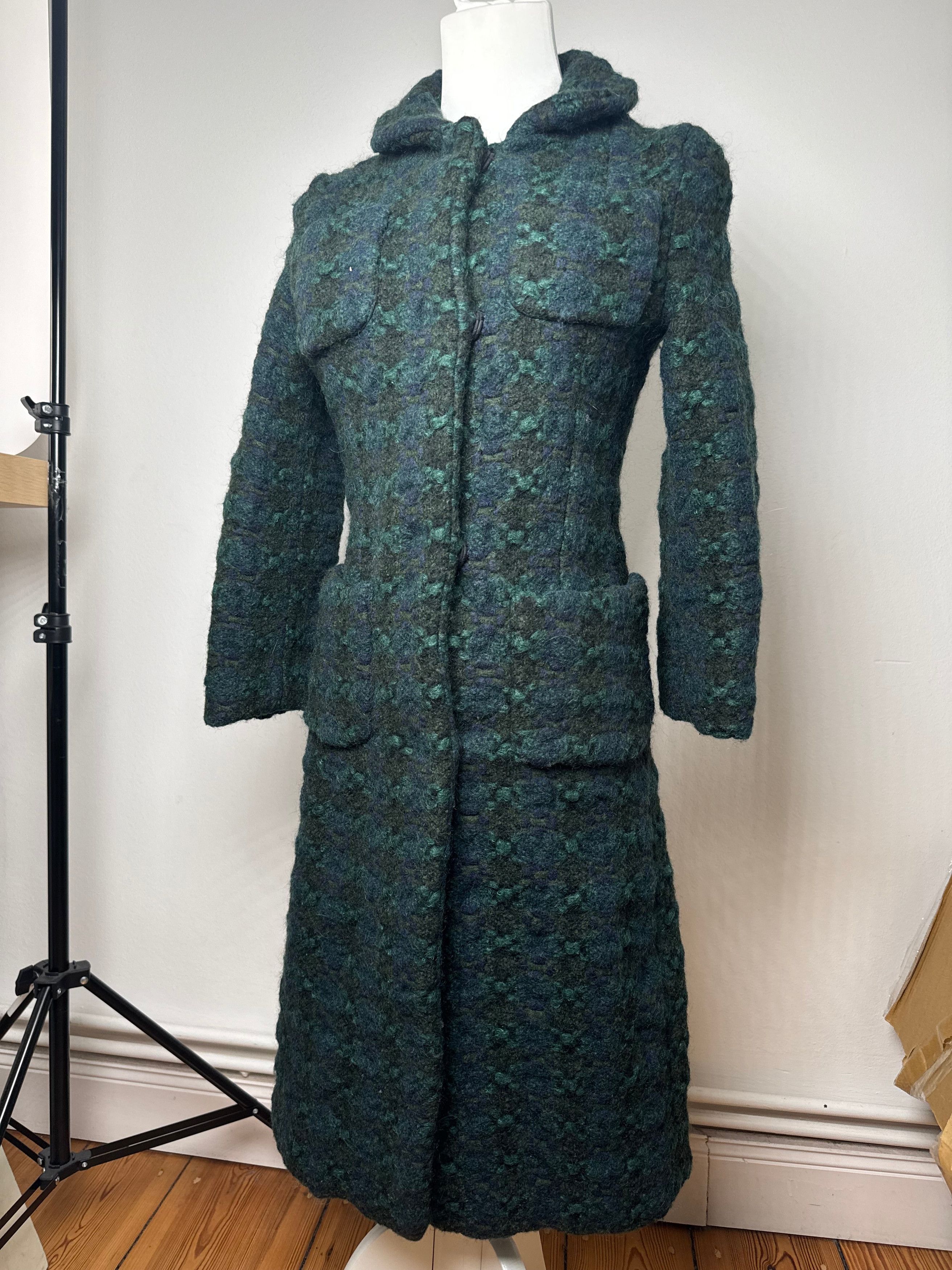 Marni Vintage Wool Trenchcoat Blue Green Size M / US 6-8 / IT 42-44 - 1 Thumbnail
