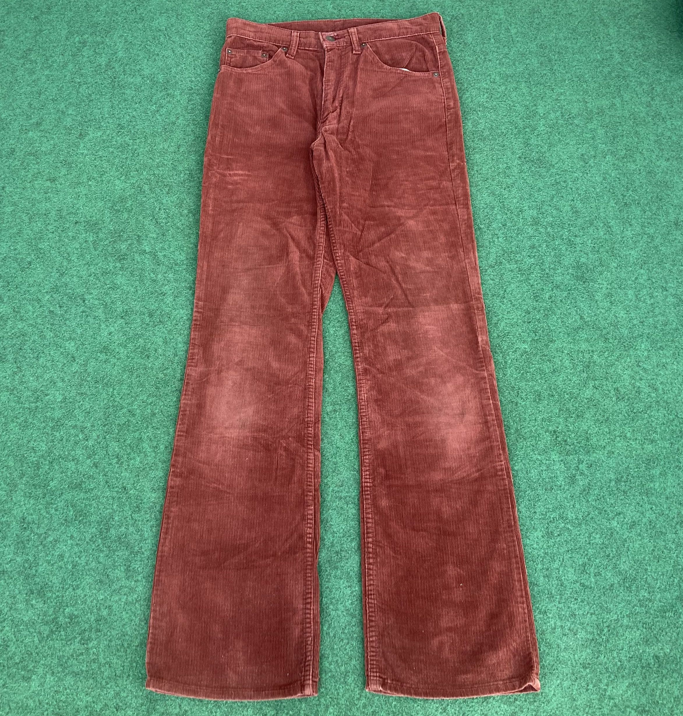 image of Distressed Denim x Levis 517 Corduroy Size 29 Bootcut Flared Bootcut Faded Jeans, Men's