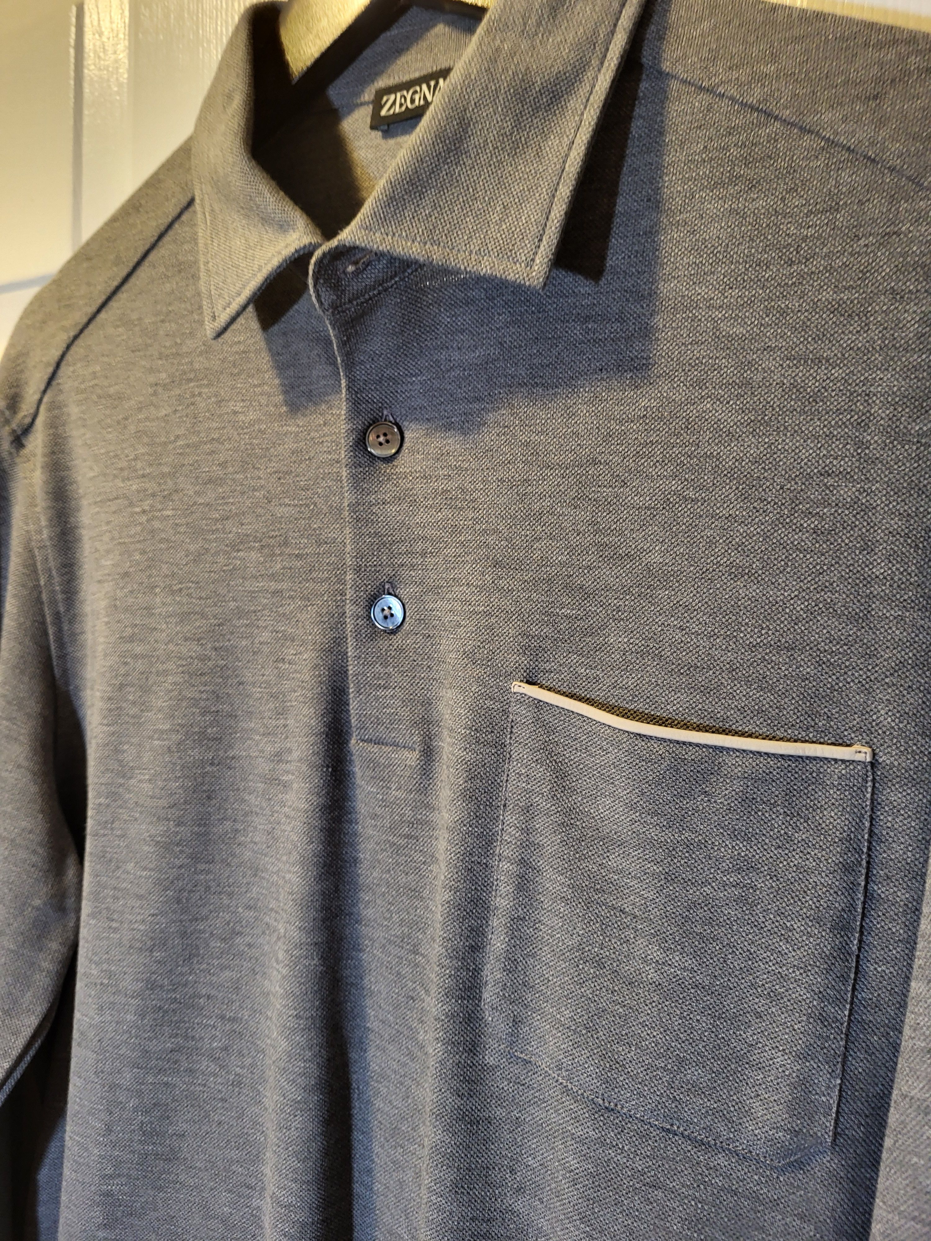 Z Zegna Zegna Long Sleeve Polo Shirt Size US M / EU 48-50 / 2 - 4 Thumbnail