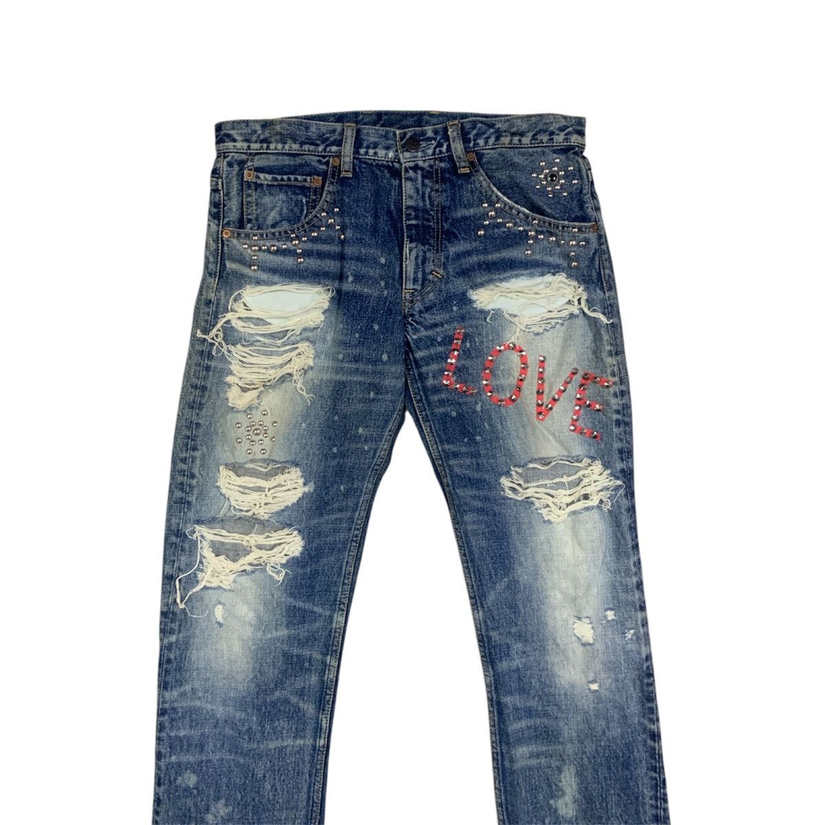 Japanese Brand RNA Japan Ripped Distressed Punk Style Jeans | W33x33 Size US 33 - 2 Thumbnail